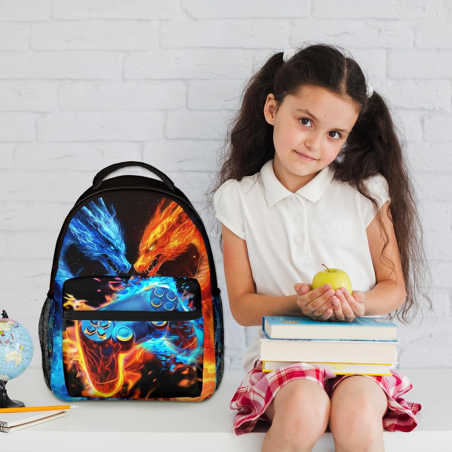 Dragon Game Kids Backpack For Boys Girls Elementary Gamepad Schoolbag Kindergarten Gaming Bookbags Preschool Gamer School Bag Toddler Book Bags Travel Bag Computer Bag Hiking Camping Rucksack Daypack