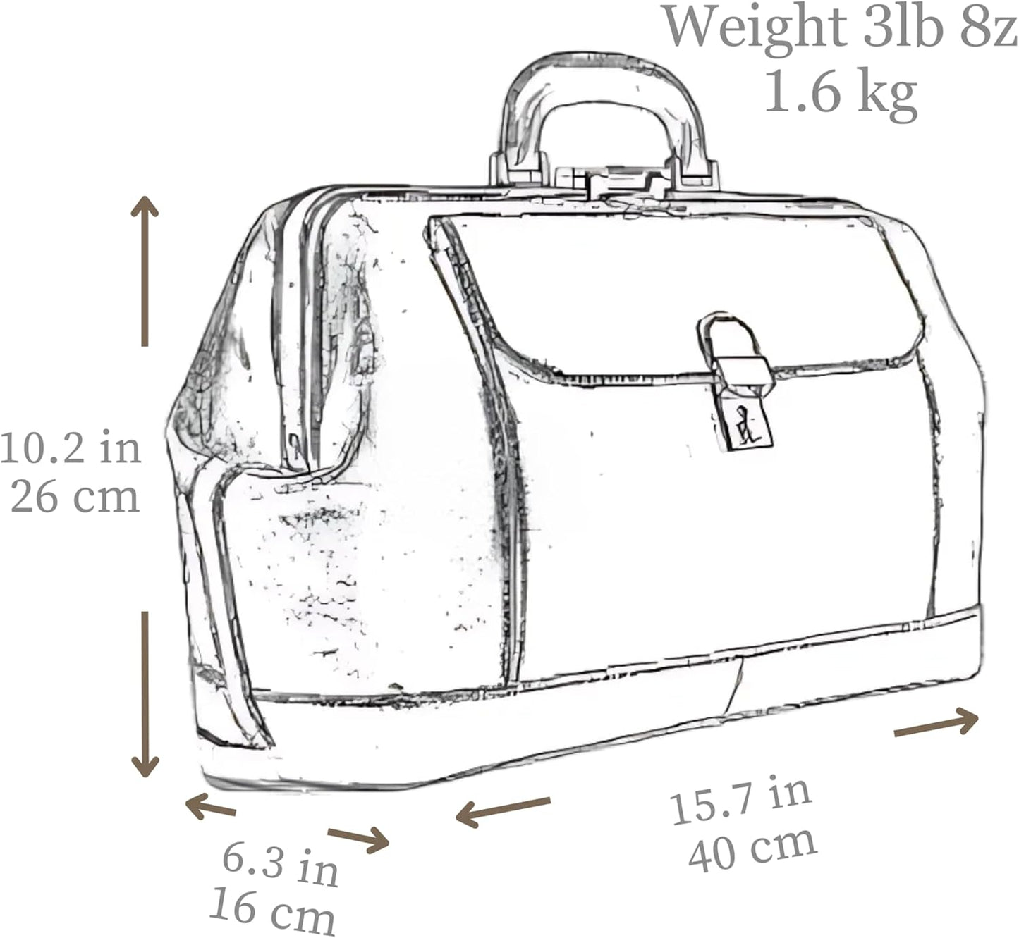 Time Resistance Leather Doctor Bag - Top Handle Bag - Medical Briefcase - Gladstone Handbag