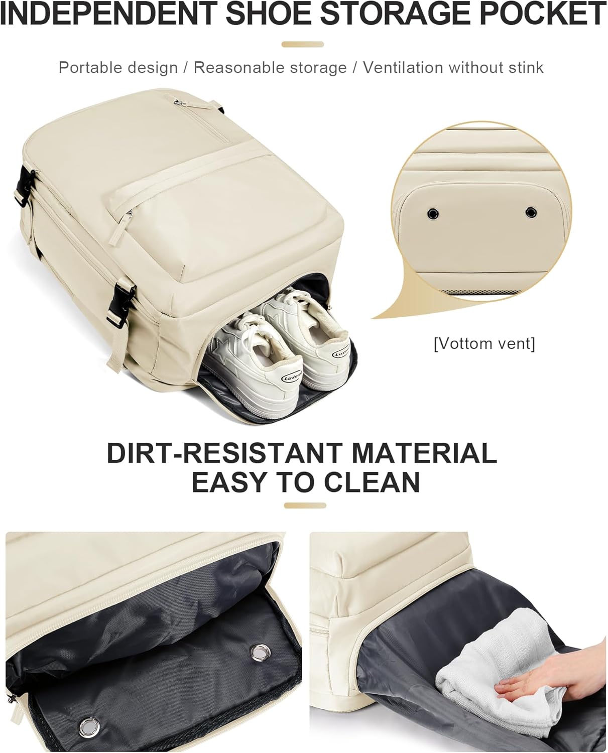 WONHOX Large Travel Backpack Carry on Flight Approved Laptop Work Business Backpack for Women Men Mochila de Viaje