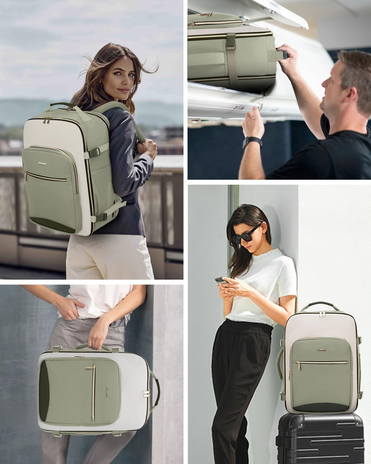 LOVEVOOK 50L Travel Backpack for Women & Men, Airline Approved Carry On Luggage with 3 Packing Cubes, TSA Overnight Bags, Waterproof Personal Item Bag, Weekender Essentials Backpacks fits 17" Laptop