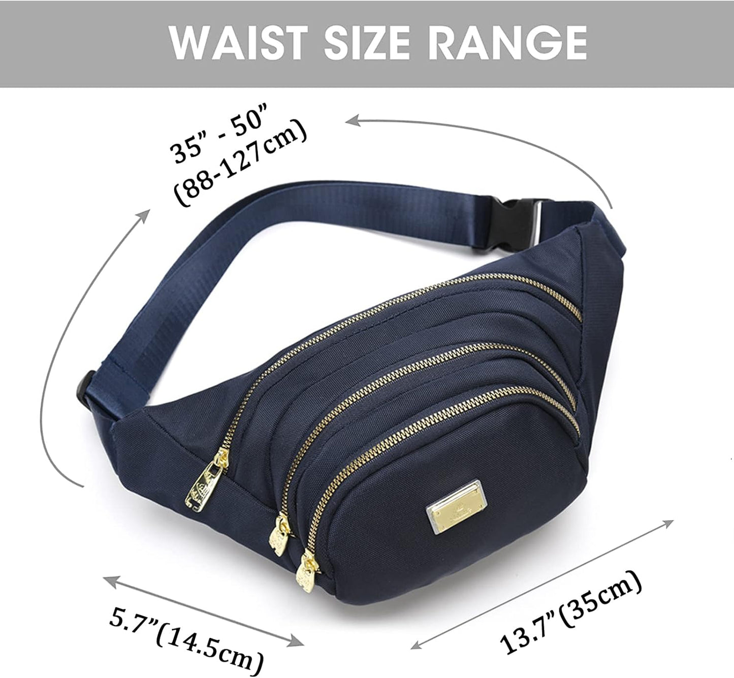 DAITET Crossbody Fanny Pack for Men&Women,Large Waist Bag & Hip Bum Bag with Adjustable Strap for Outdoors Workout Traveling Casual Running Hiking Cycling