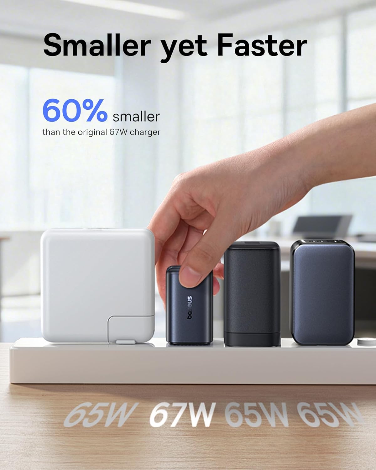 Baseus USB C Cable, 100W PD 5A QC 4.0 Fast Charging USBC to USBC Cable PICOGO 67W USB C Charger, Smallest 3 Port Fast Charging Block with Foldable Plug