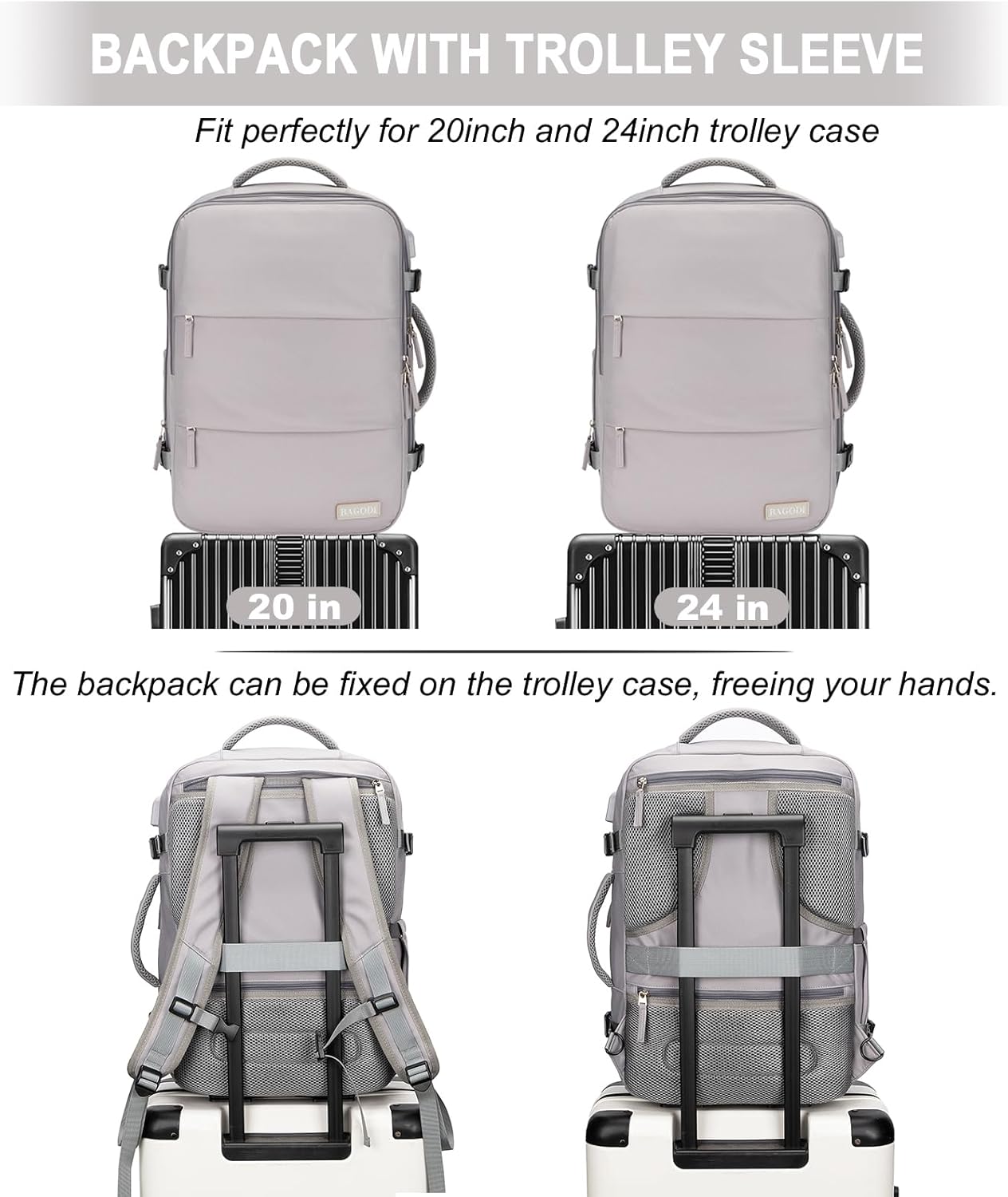 Carry On Backpack, 42L Flight Approved Travel Backpack for Men Women,Airline Approved Gym Backpack Waterproof Business Laptop Daypack Laptop Backpack,Casual Daypack for Business Weekend Hiking