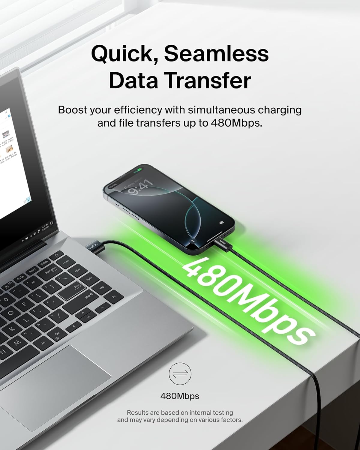 Belkin USB A to USB C Cable, 3.3ft, 15W - Type C Charger, iPhone Charger Cord, Soft, Braided, Flexible for iPhone 17 & 16, Galaxy S25, Pixel 10, iPad Pro, Airpods Pro, Switch & More - Black