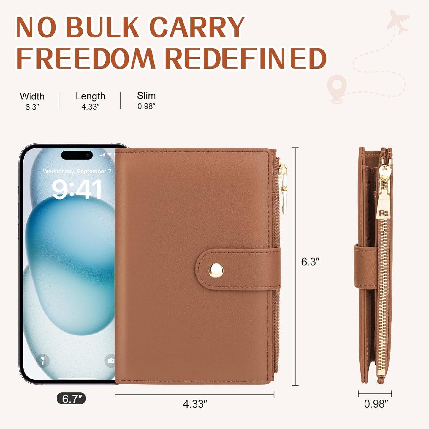 Passport Holder for Travel Women, RFID Blocking Passport Wallet with Airtag Slot, PU Leather Passport Cover Travel Wallet with Zippered Coins Pocket for Travel Essentials