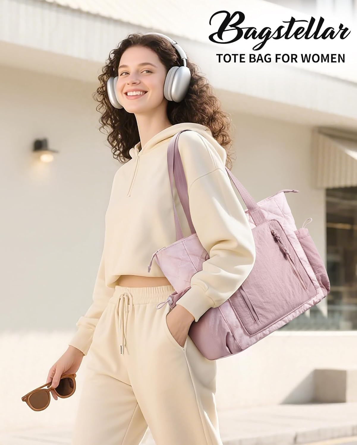 Puffer Tote Bag for Women, Lightweight Puffy Work Laptop Handbag Teacher Nurse Quilted Shoulder School Daily Travel Gym Bags