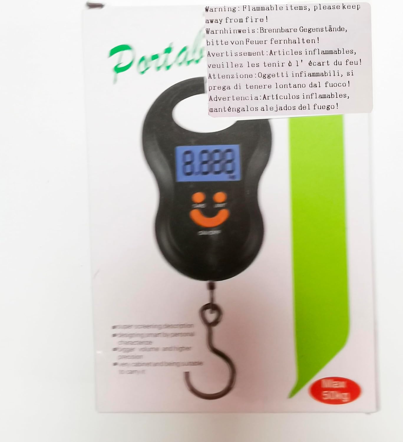 Meichoon Luggage Scale Digital Hanging Crane Steelyard 110lb /50kg for Suitcase Mini Portable Travel Hanging Hook Scale Backlit LCD Display for Home Farm Factory Hunting Outdoor C41 Orange