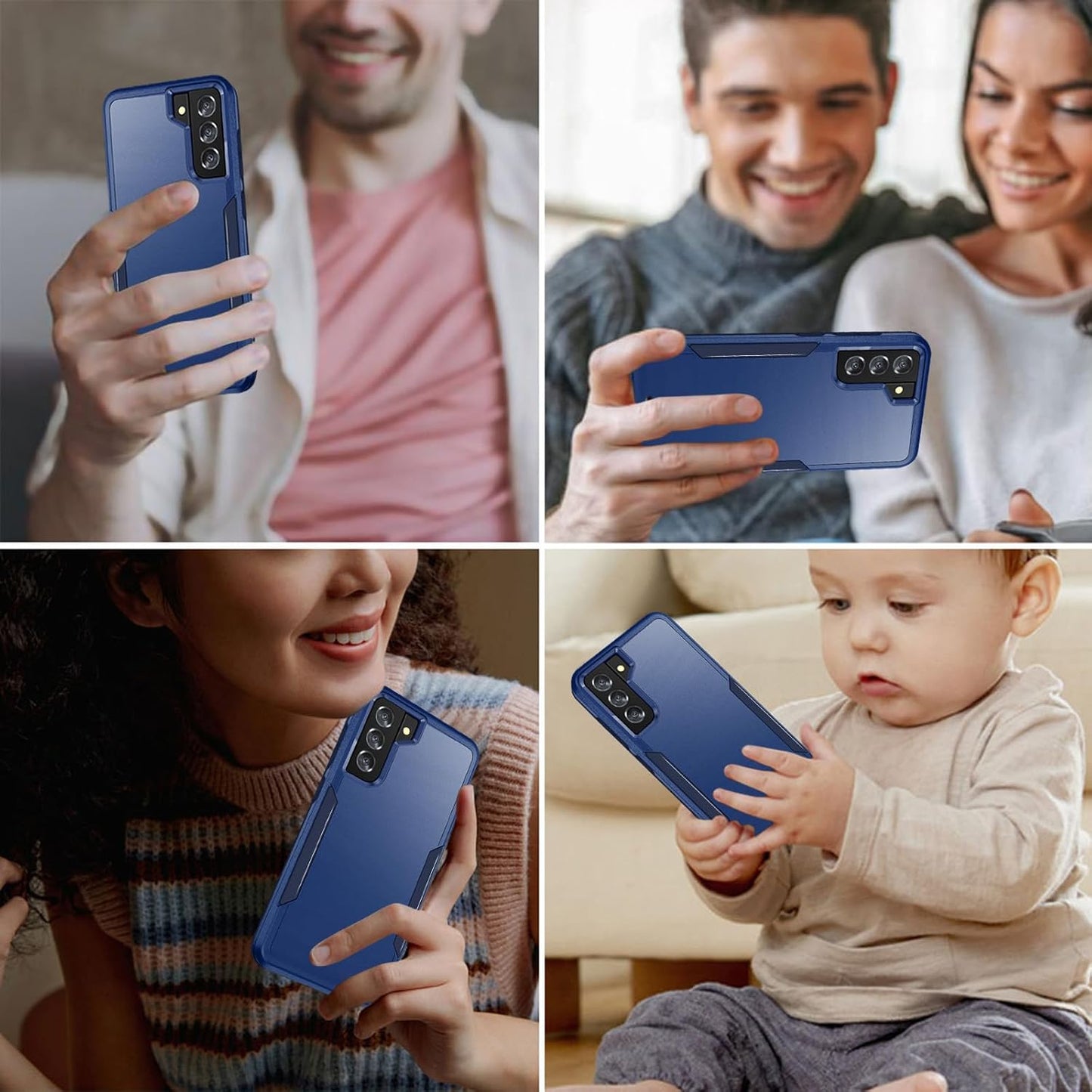 for Galaxy S21 Case with Screen Protection: Heavy Duty Protective Shockproof and Scratch Proof Cell Phone case for Samsung Galaxy S21-Blue