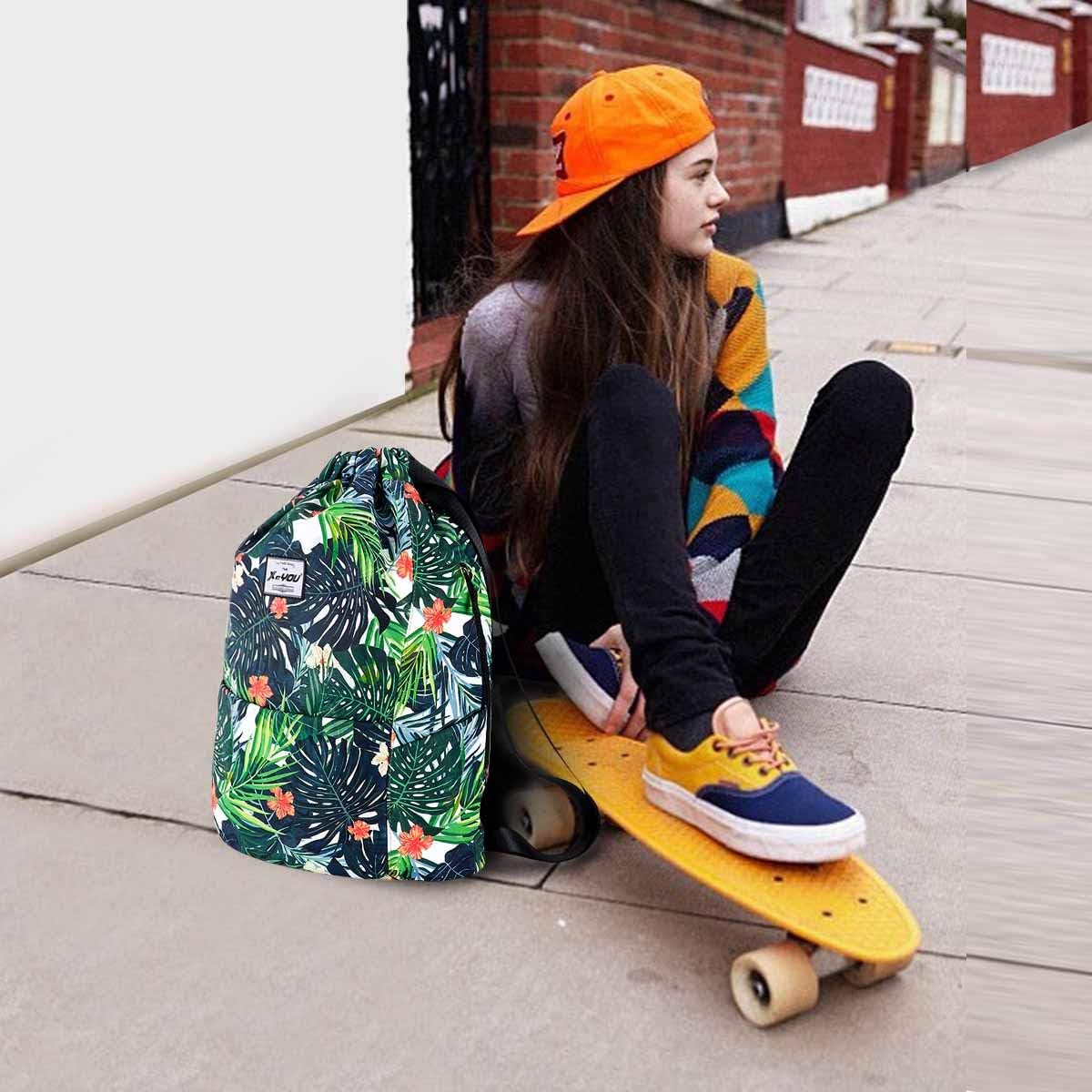 XEYOU Drawstring Sports Backpack Lightweight Gym Yoga Sackpack Shoulder Rucksack Casual Outdoor Daypack for Women and Men