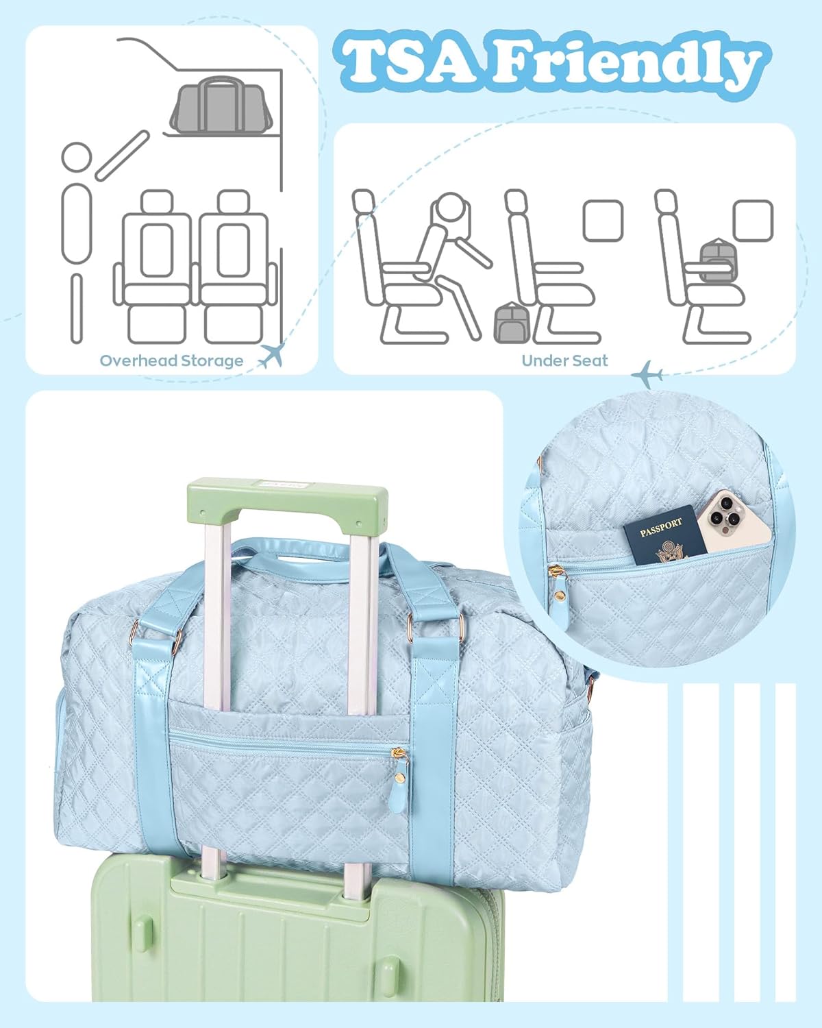Teen Girl Gifts Trendy Stuff, Personalized Gifts, Initial Travel Duffel Bag or Teens, Monogram Overnight Bag, Trendy Stuff Gifts for Girls Friend Birthday Teacher Gift
