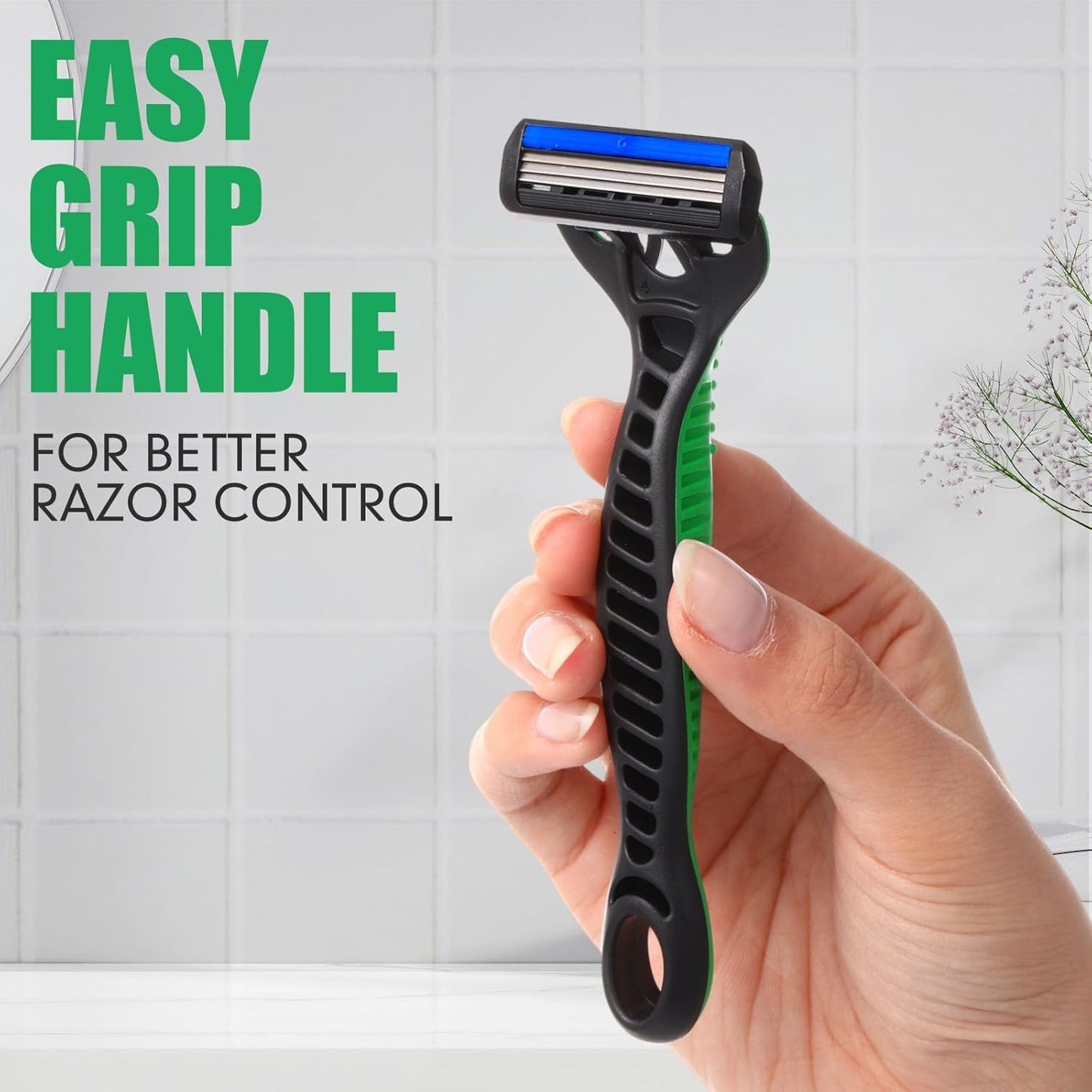 60 Pcs Men's Disposable Razors Set 3 Blade Bulk Sensitive Head Shaving Razors for Men Travel Hotel Spa Christmas Party Gift