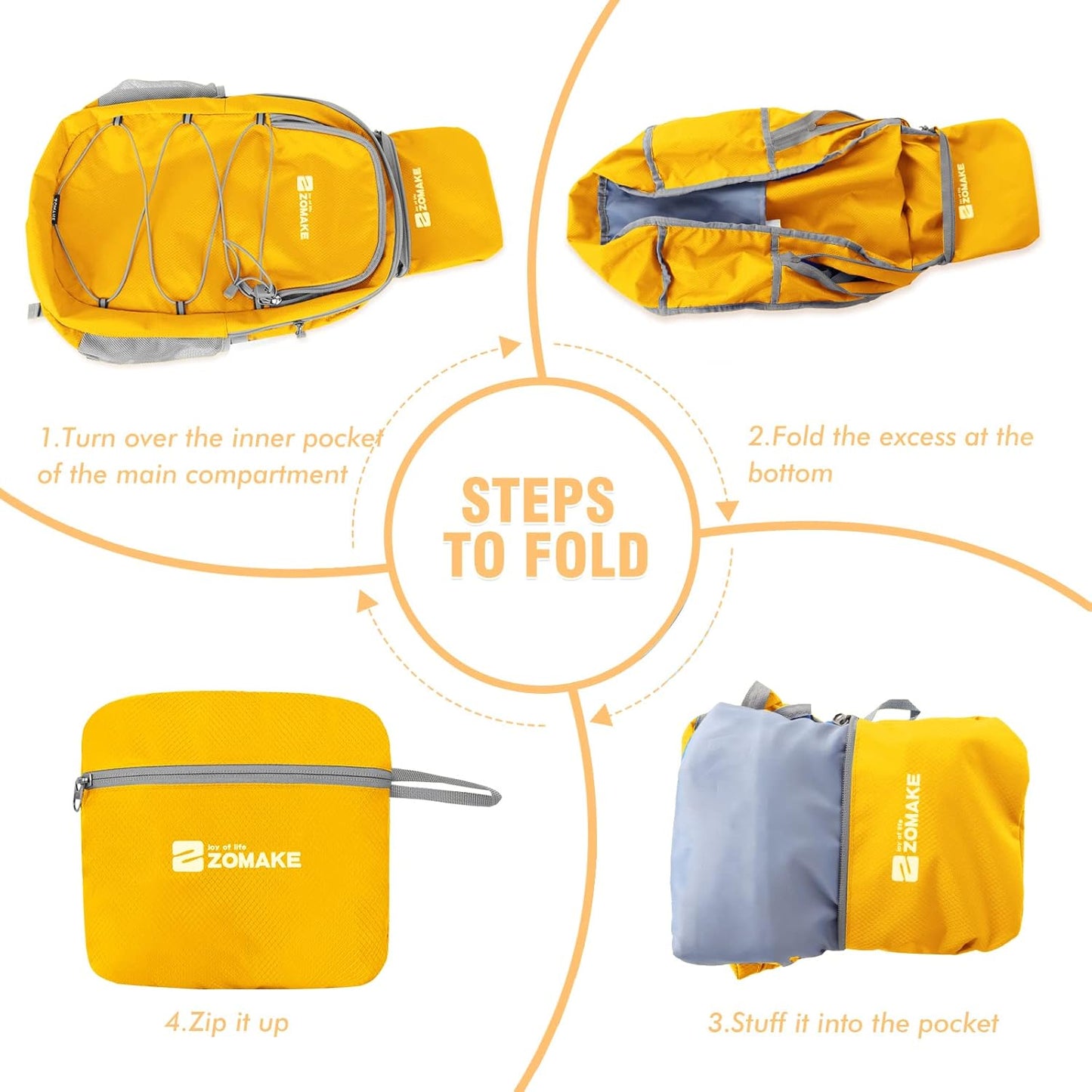 ZOMAKE Lightweight Packable Backpack 28L, Foldable Backpacks Water Resistant Collapsible Day Bag Light Daypack for Hiking