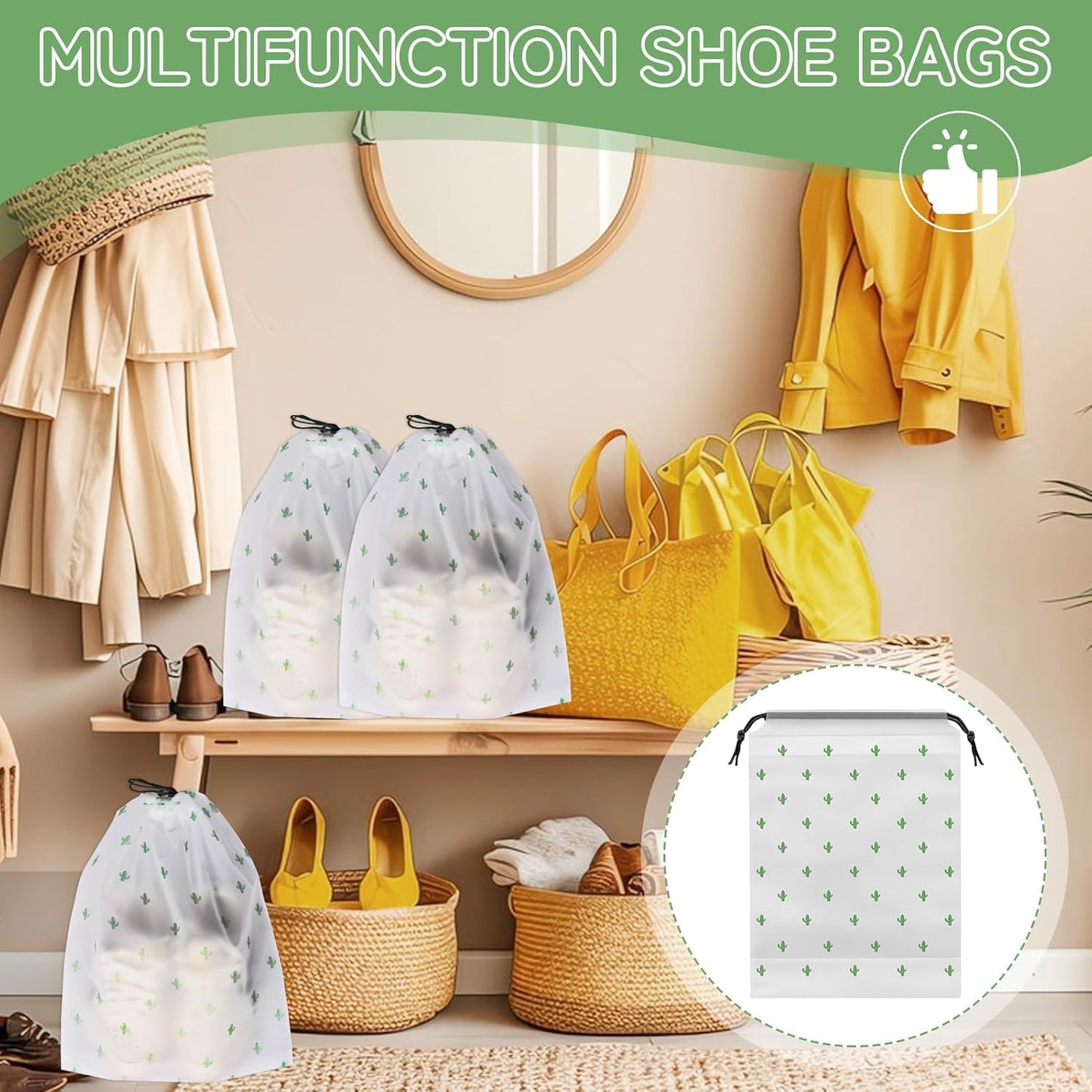 Shoe Bags for Travel, 15.7" x 11.8" Travel Shoe Bags for Packing, Large Waterproof Portable Travel