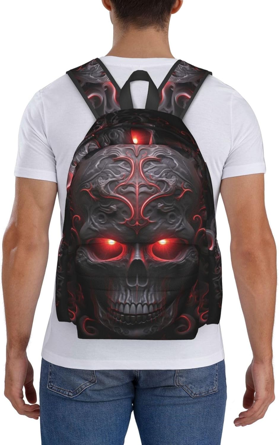 Skull Backpack School Bag Lightweight Bookbag Laptop Travel Daypack For Kids Girls Boys Teens
