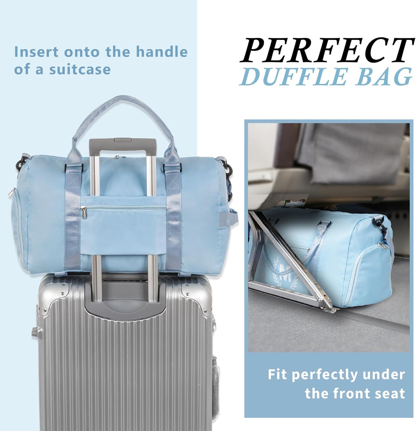 Gym Bag for Women, Personalized Duffle Bag with Shoe Compartment, Sports Bag for Yoga & Dance with