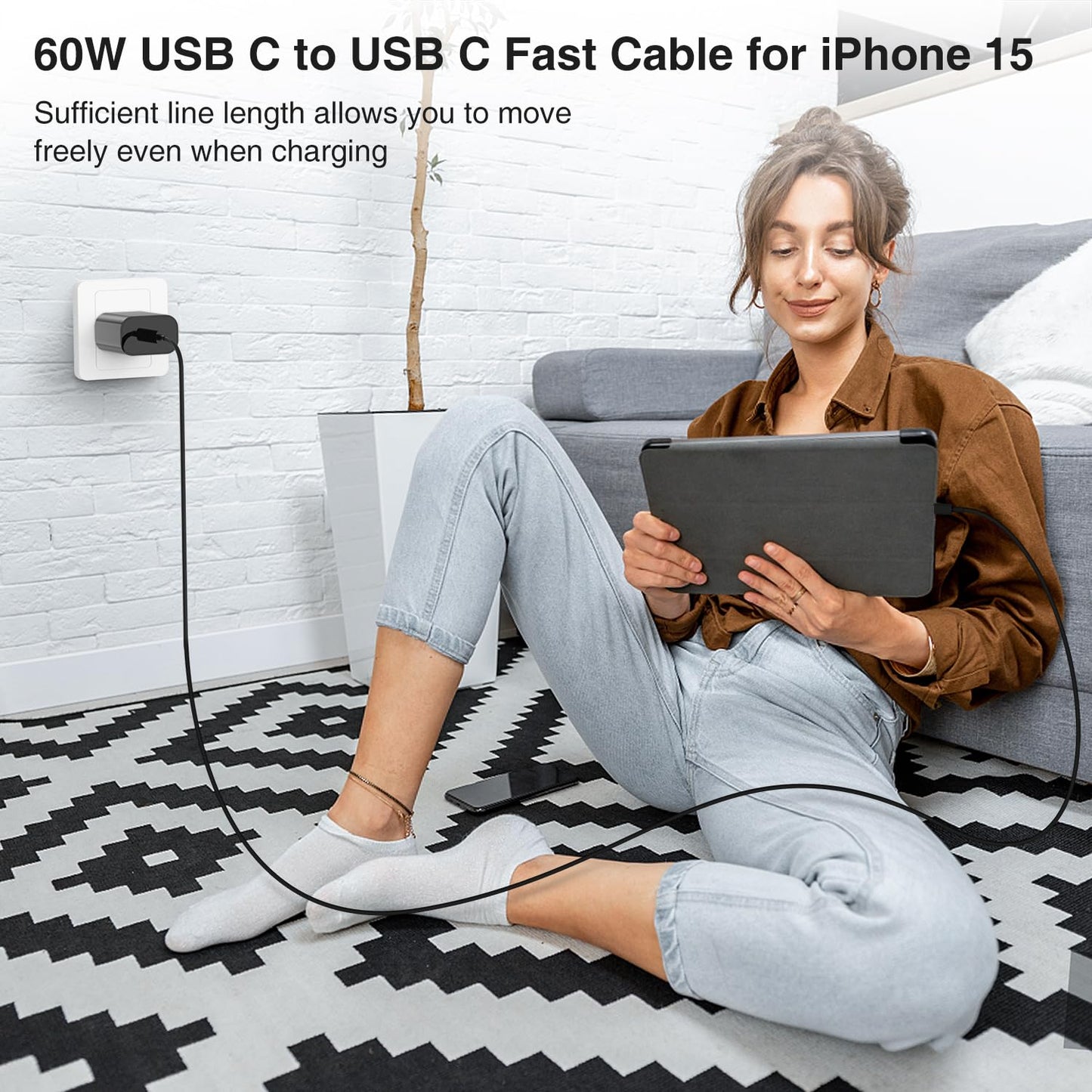 iPhone 17 16 15 Charger Block and 10ft Type C to C Cable Cord Long, 20W USB C Fast Charging Plug for Apple iPhone 17 Pro Max/17 Air/16 Pro Max/16 Plus/15 Pro/15/AirPods/iPad/Mini Wall Cube Brick Box