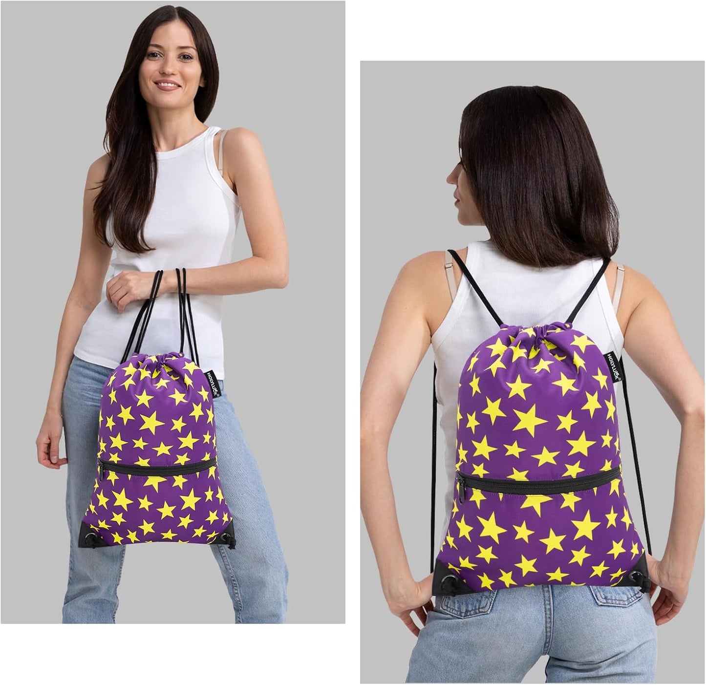 HOLYLUCK Drawstring Backpack Bag Sport Gym Sackpack