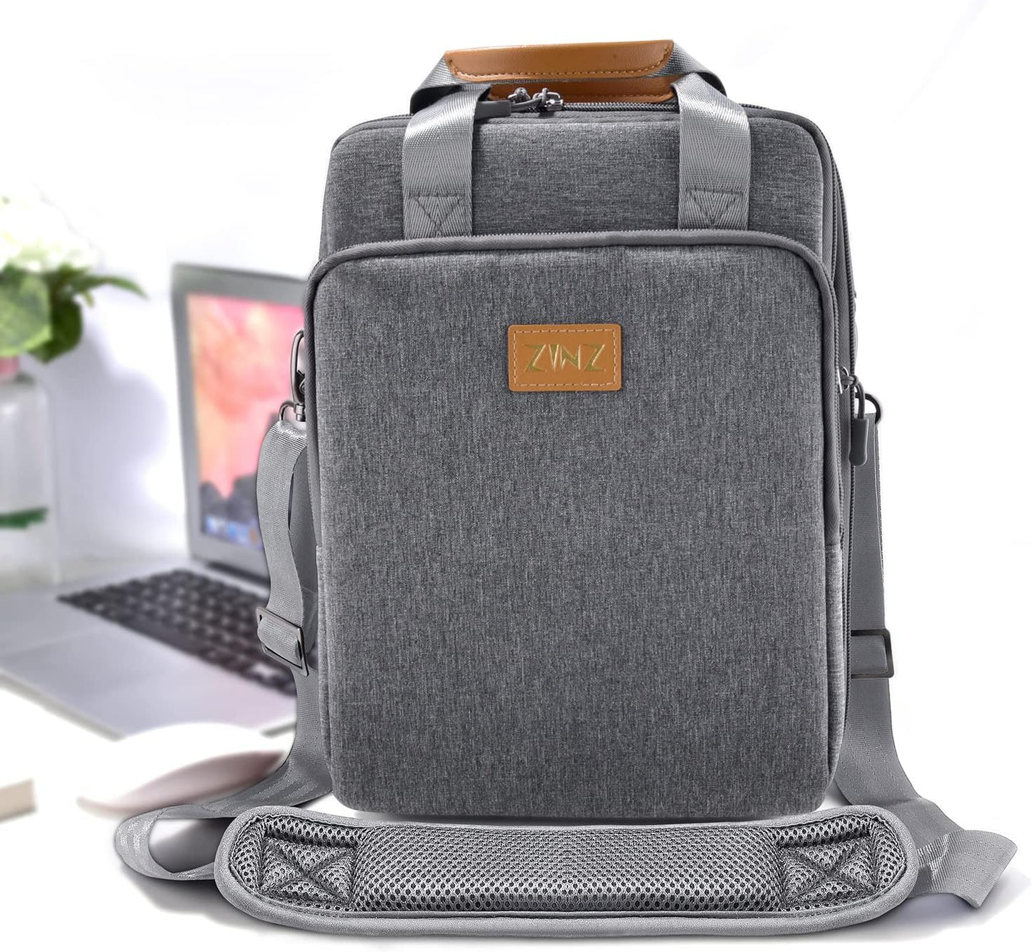 ZINZ 79 inch Shoulder Strap, Extra-thick Fixed Cushion Pad and Dual Clasps Universal Replacement Strap with Metal Swivel Hooks for Laptop Bags, Luggage Bags, Camera, Crossbody (200cm,Gray)