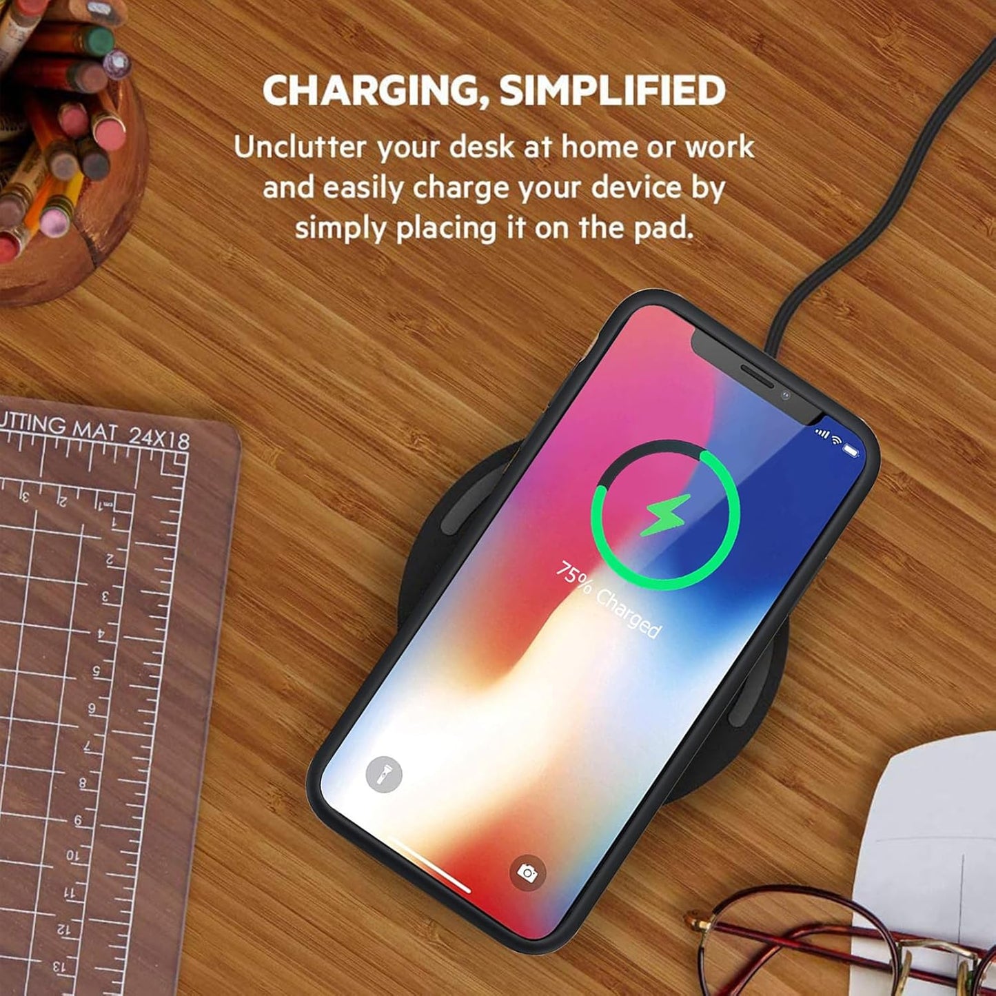 Battery Case for iPhone X/XS, Enhanced 10000mAh Portable Protective Wireless Charging Case Support Carplay Compatible with iPhone X/XS (5.8 inch) Rechargeable Extended Battery Charger Case (Black)
