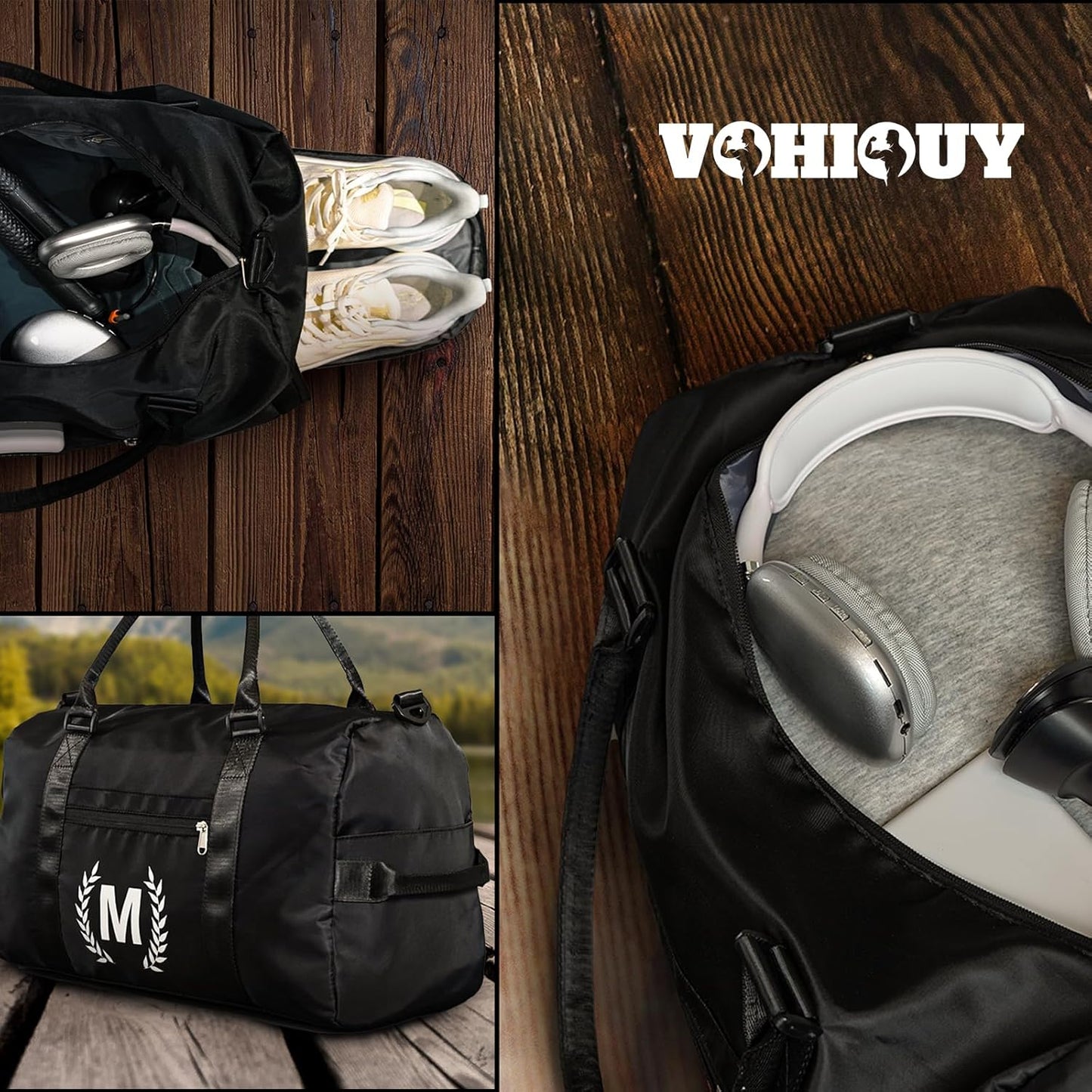 Gym Bag with Shoe Compartment - Personalized Monogrammed Duffle for Sports, Travel, and Workout