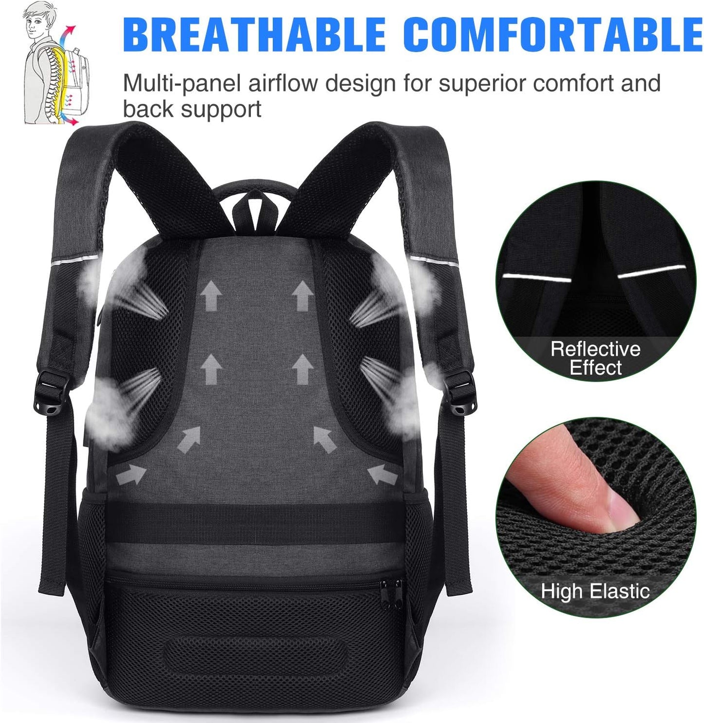 Paude Backpack for Men and Women,17.3 inch School Backpack for Teens,Travel Laptop Backpack with