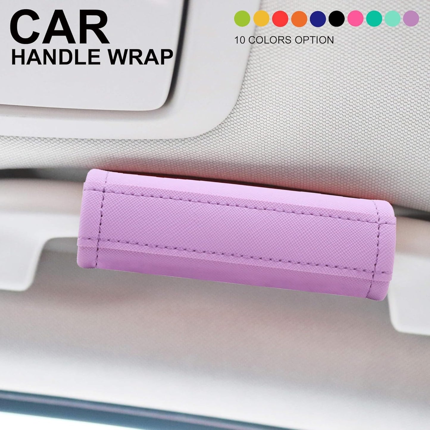 Luggage Handle Wrap 5 Pack-Leather Luggage Handle Wraps for Suitcase/Handbag/Duffel Bag/Car Bright Luggage Identfier/Handle Covers/Grips Luggage Accessories for Travel 3.0 (Violet)