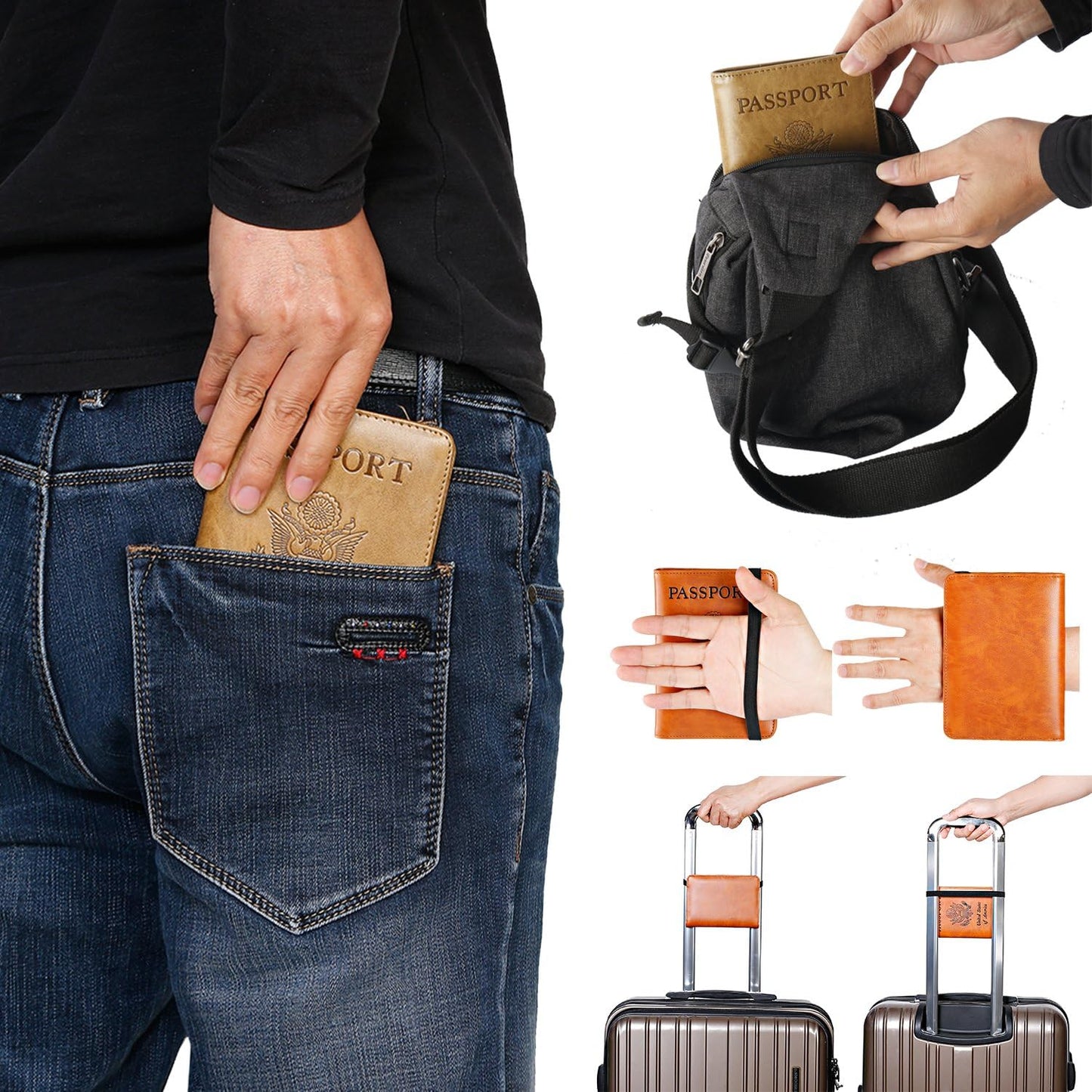 Passport Holder Cover Wallet Travel Essentials RFID Blocking Leather Card Case International Must