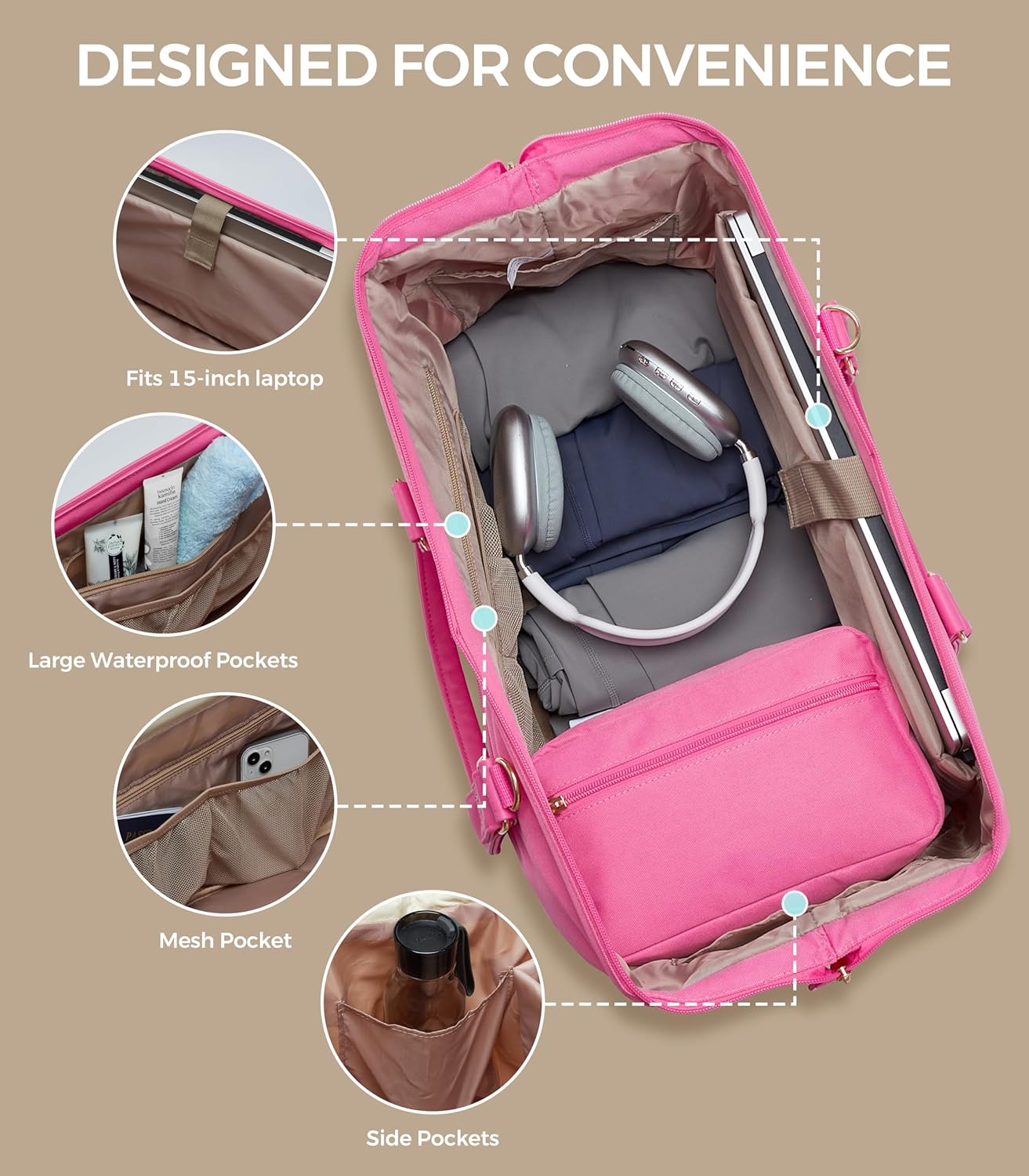 Weekender Bags for Women, Large Travel Duffel Bag with Shoes Compartment, Carry On Overnight Tote Bags with Toiletry Bag