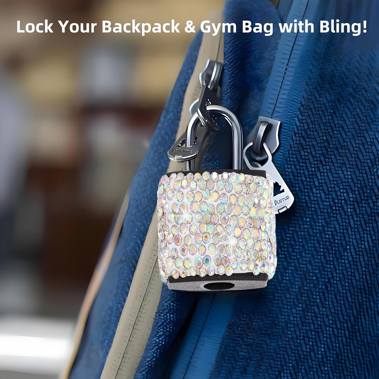 2 Pcs Small Locks with Keys Mini Luggage Locks Bling Keyed Padlock with Key Metal Lock for Locker Suitcase,Backpack,Boxes,Laptop Bag(Pink+Purple)