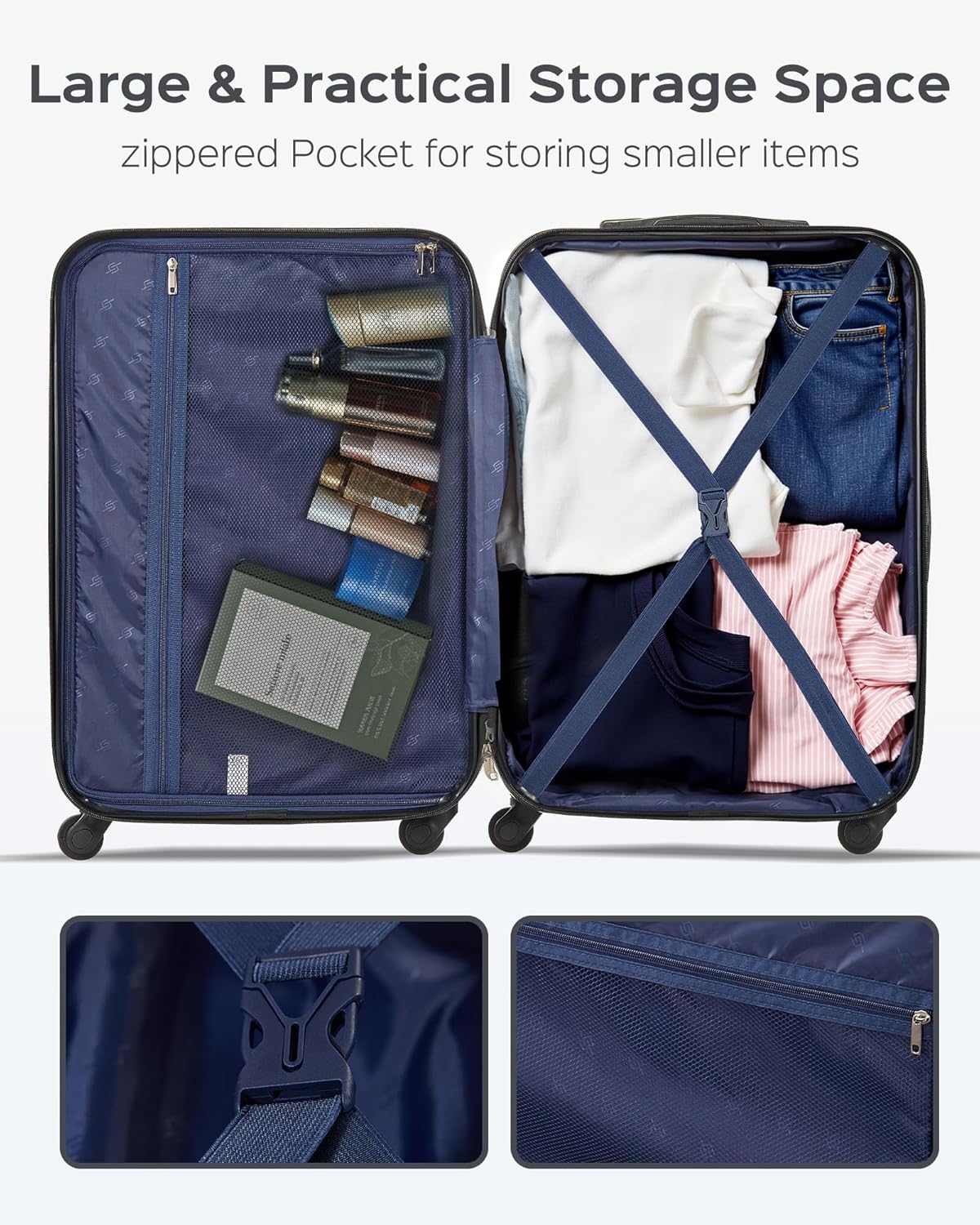 Suitour Luggage Sets 6 Piece, Hard Shell Lightweight Suitcases with Spinner Wheels for Family Travel Suitcase Set