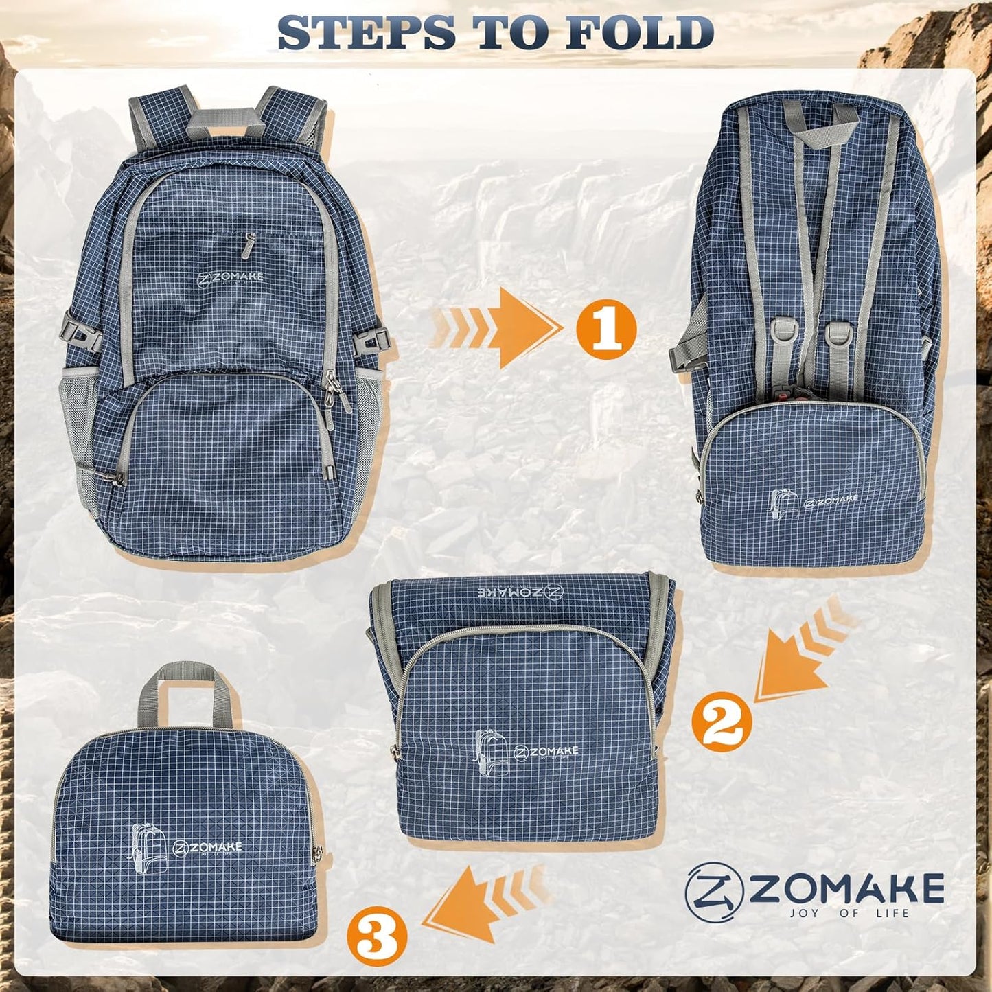ZOMAKE Lightweight Packable Backpack 30L, Foldable Hiking Backpacks Water Resistant Compact Folding