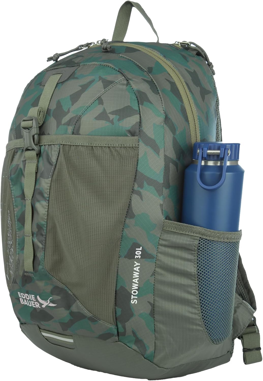 Eddie Bauer Stowaway Packable Backpack-Made from Ripstop Polyester, Sprig, 30L