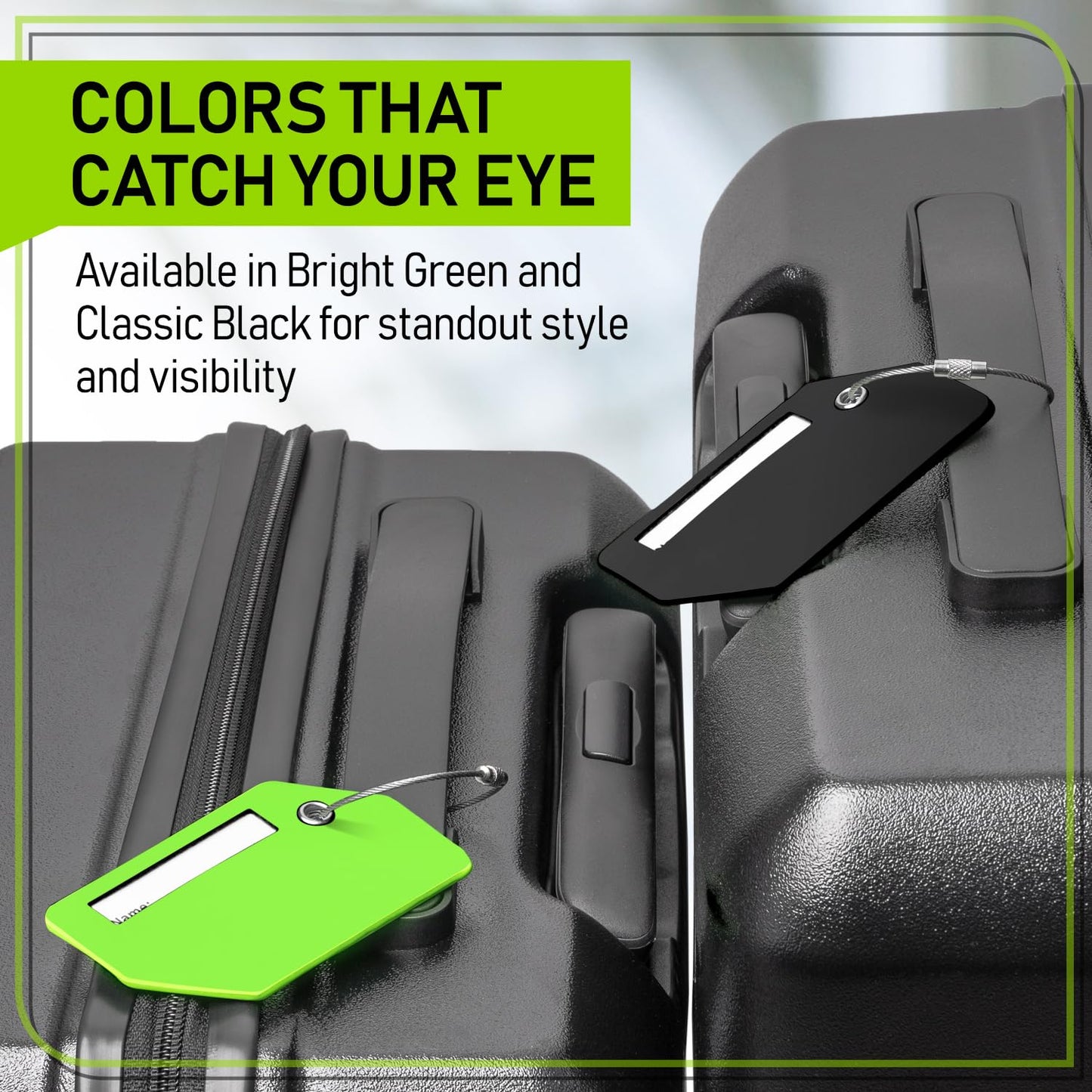 Untethered 4-Pack Luggage Tag Set | Durable Luggage Tags for Suitcases & Travel Bags | Bag Tag &