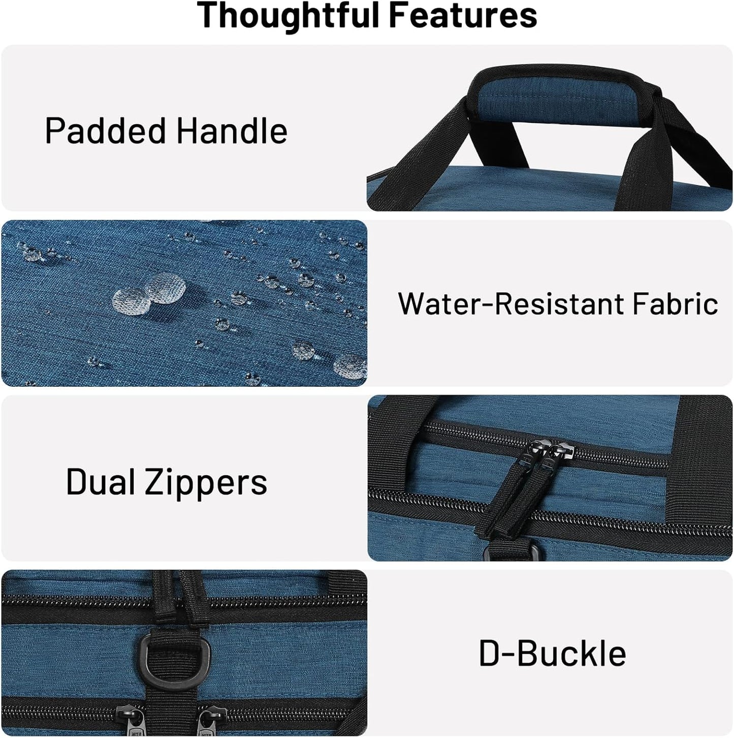 MIER Foldable Duffle Bag with Shoe Compartment 50L Travel Duffel Bags for Men Women Packable Overnight Bag for Camping Gym Weekender, Drak Blue