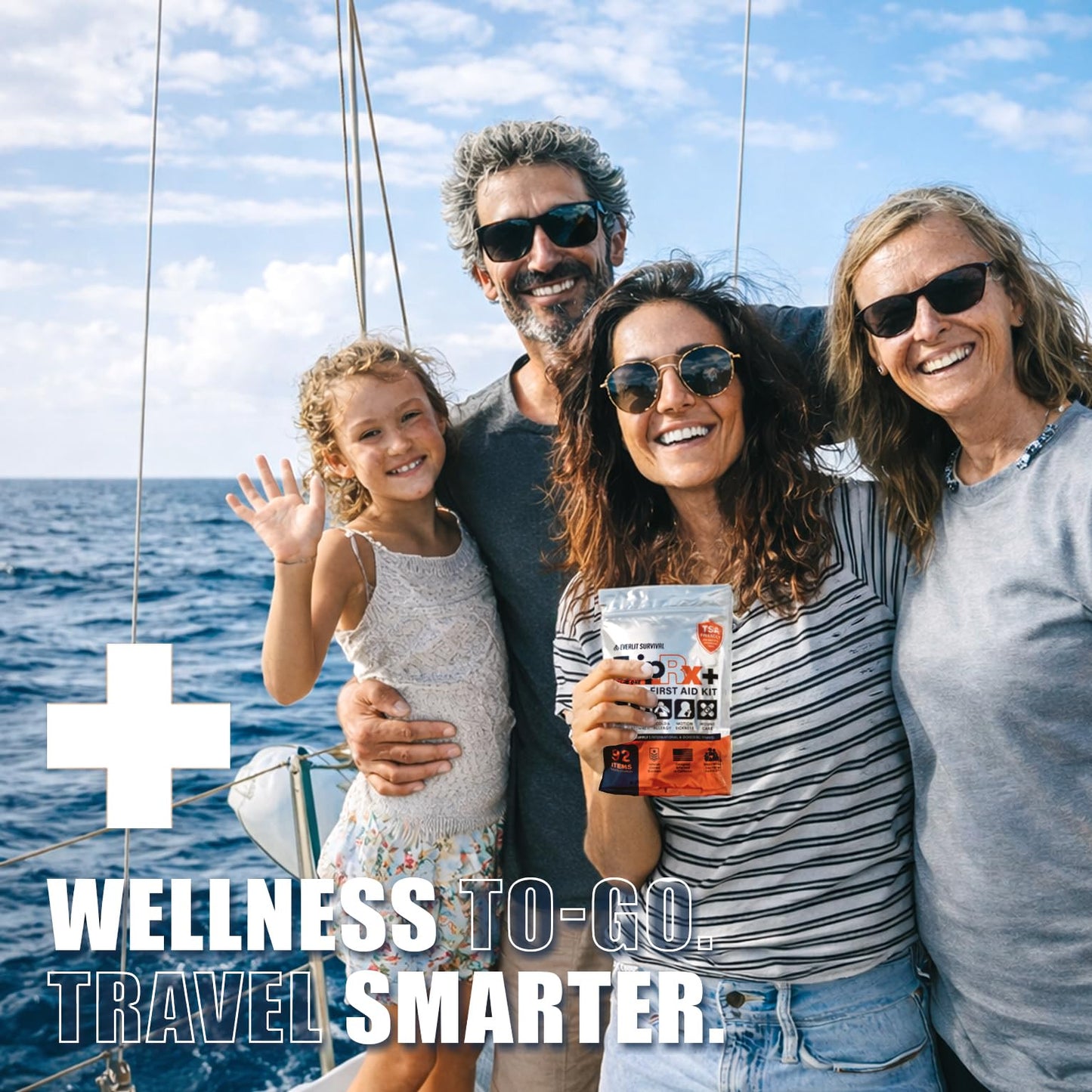 EVERLIT CARE Travel Medicine All in One First Aid Kit I OTC Meds + Medical Supplies I TSA Compliant