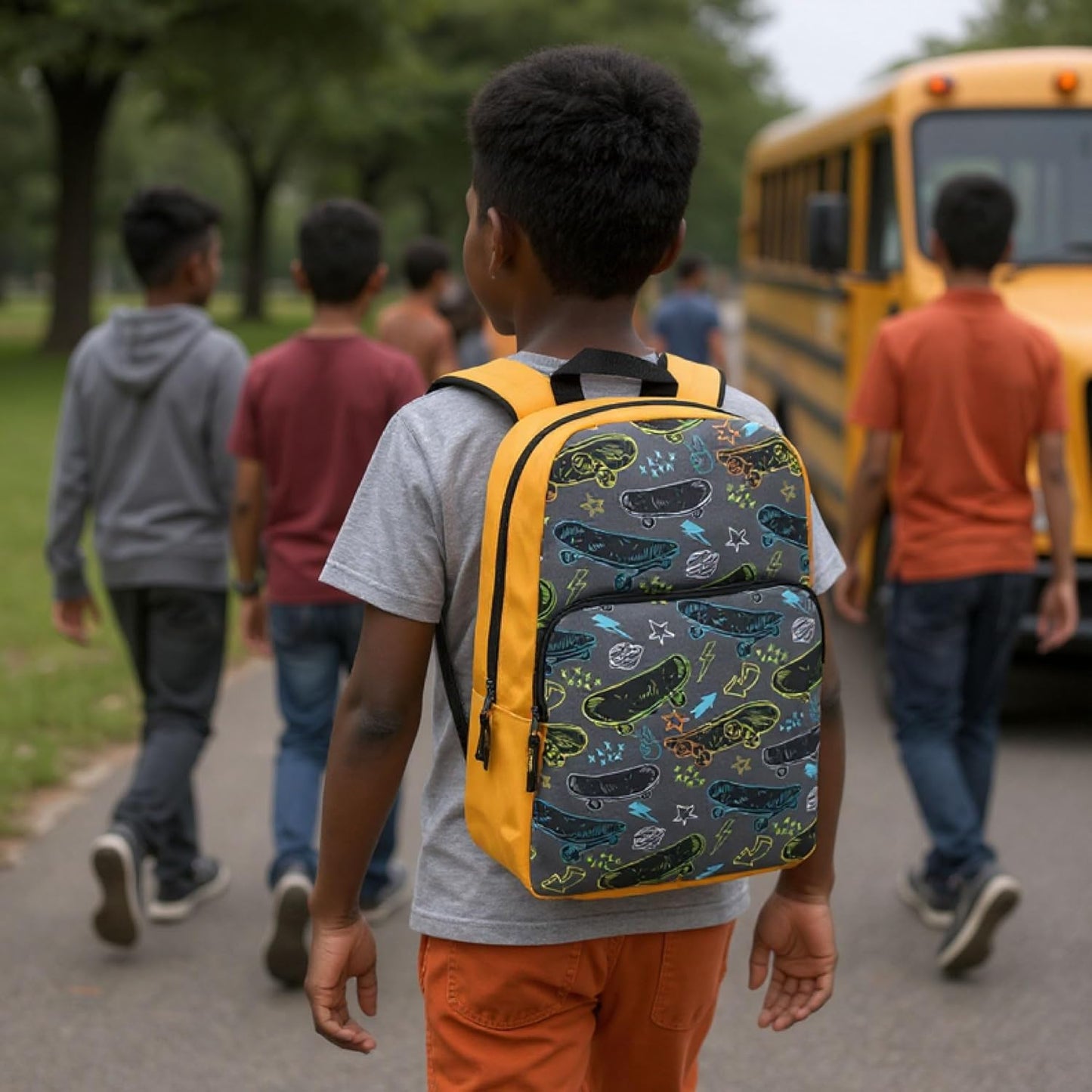 Fun School Backpack for Elementary Middle School Girls and Boys | 17 Inch Printed Backpacks for