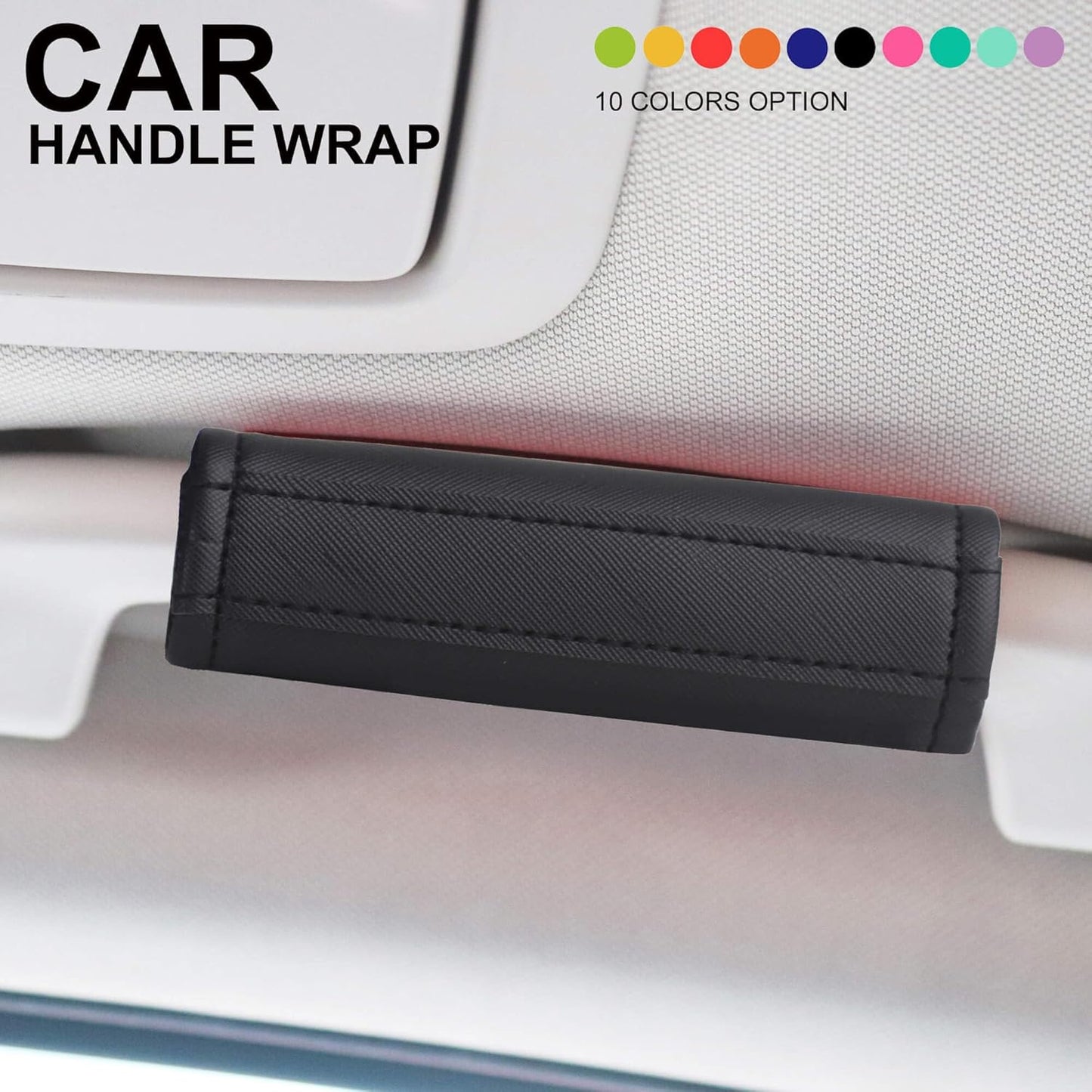 Luggage Handle Wrap 5 Pack-Leather Luggage Handle Wraps for Suitcase/Handbag/Duffel Bag/Car Bright Luggage Identfier/Handle Covers/Grips Luggage Accessories for Travel 3.0 (Black)