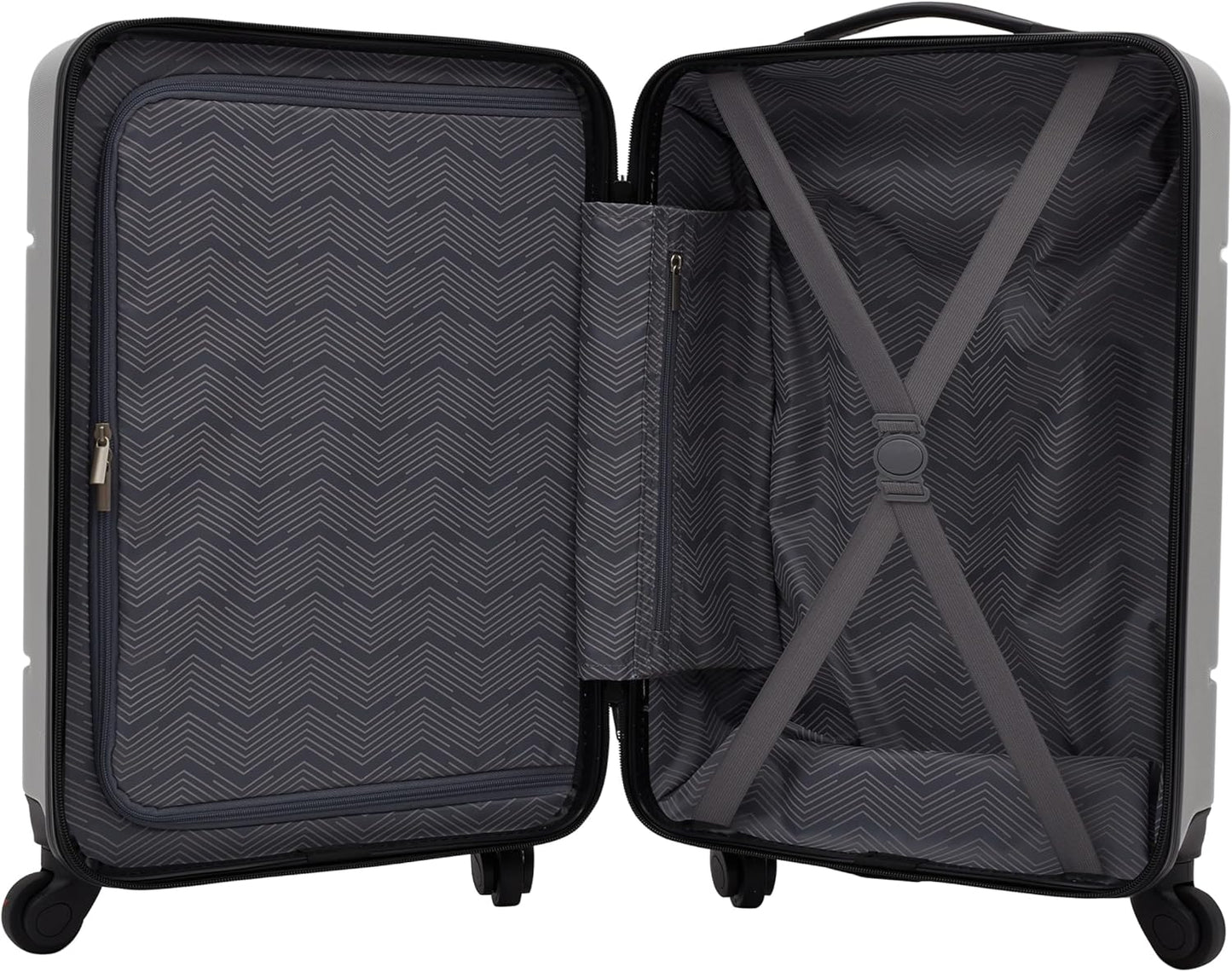 Travelers Club Skyline Spinner Luggage, Gray, 22-Inch Carry-On