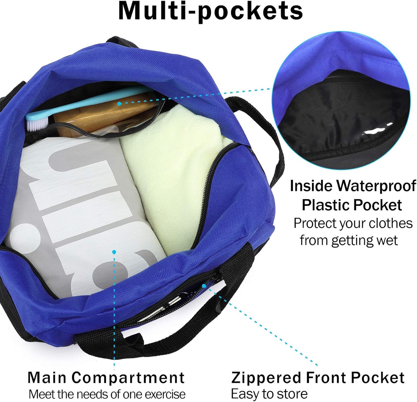 BuyAgain Duffle Bag, 12" Small Mini Travel Carry On Sport Duffel Gym Bag with Top Handle