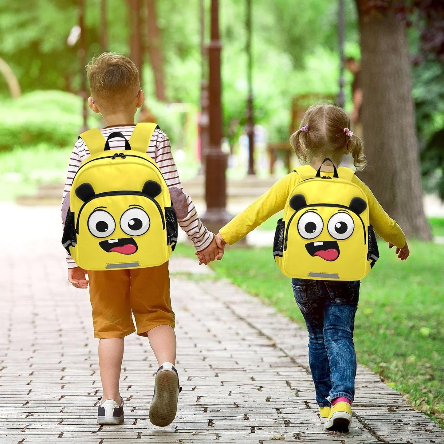 Kids Backpack for Boys Girls Toddler Bags Mini Backpacks Bookbag Yellow Face Cute Child 3-6 Preschool
