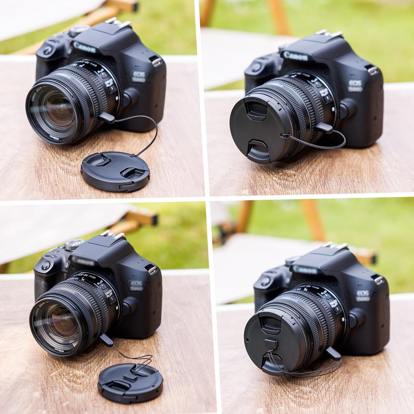 JJC 2-Pack 52mm Front Lens Cap Cover with Elastic Cap Keeper for Nikon D3000 D3100 D3200 D3300
