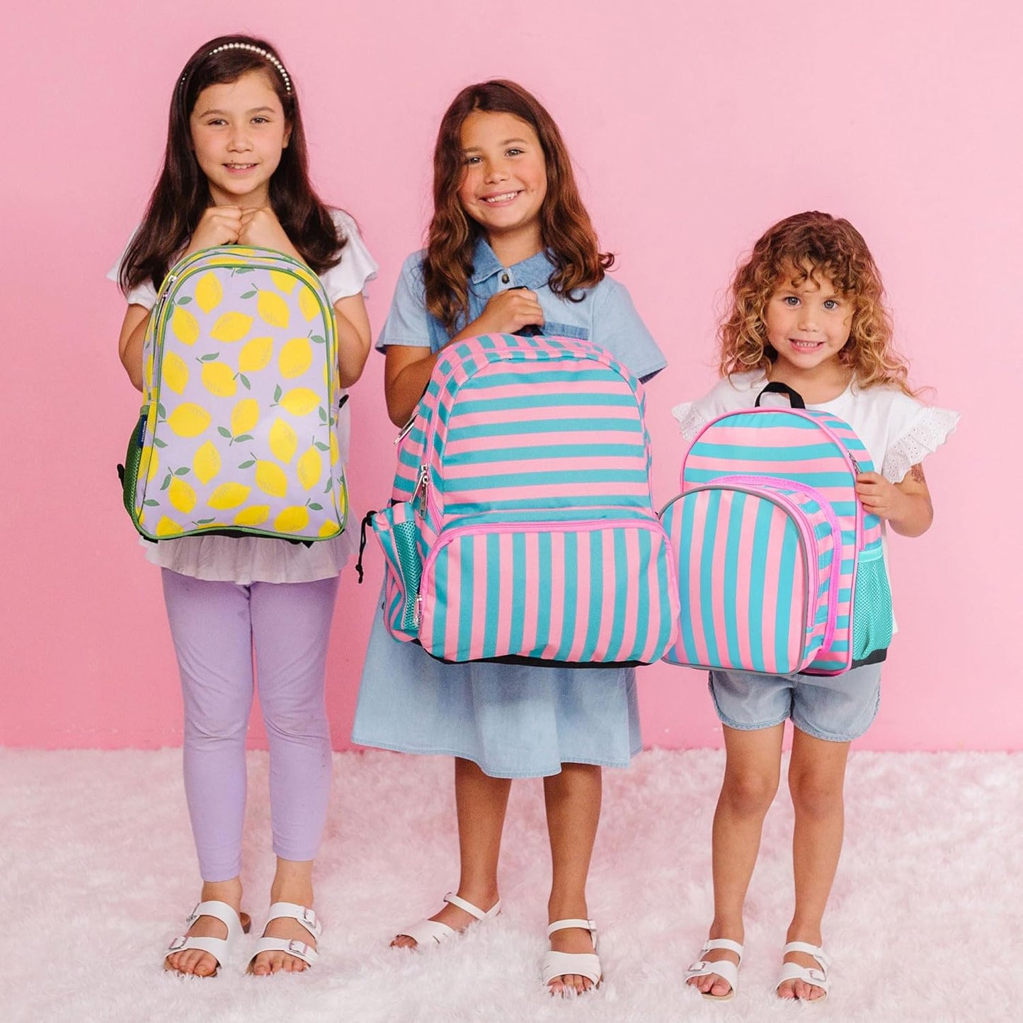 Wildkin 12-inch Kids Backpack – Padded, Adjustable, Ideal for Daycare & Travel - Pink Stripes