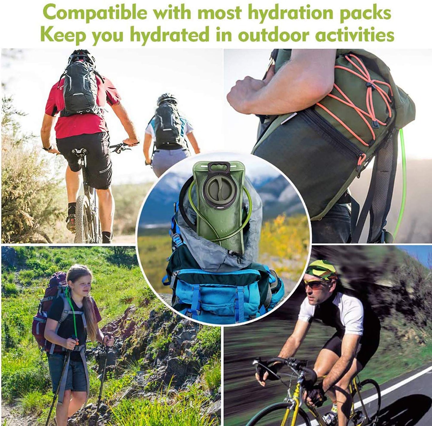 Hydration Bladder, 2L Water Bladder for Hiking Backpack, BPA-Free Leak Proof Water Reservoir