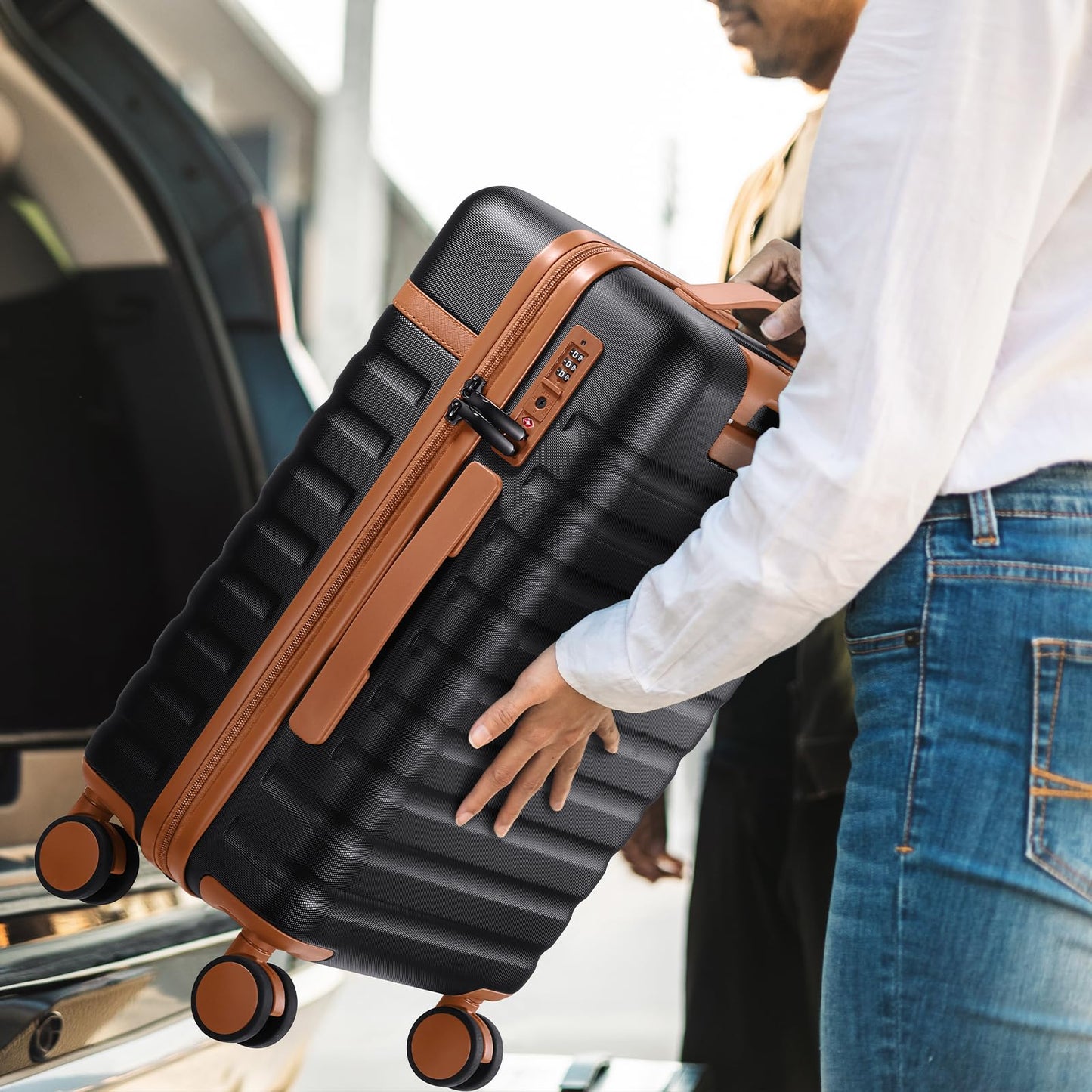 UKEIN Luggage Sets 3Piece, Carry On Luggage 20in Suitcase Set With Backpack