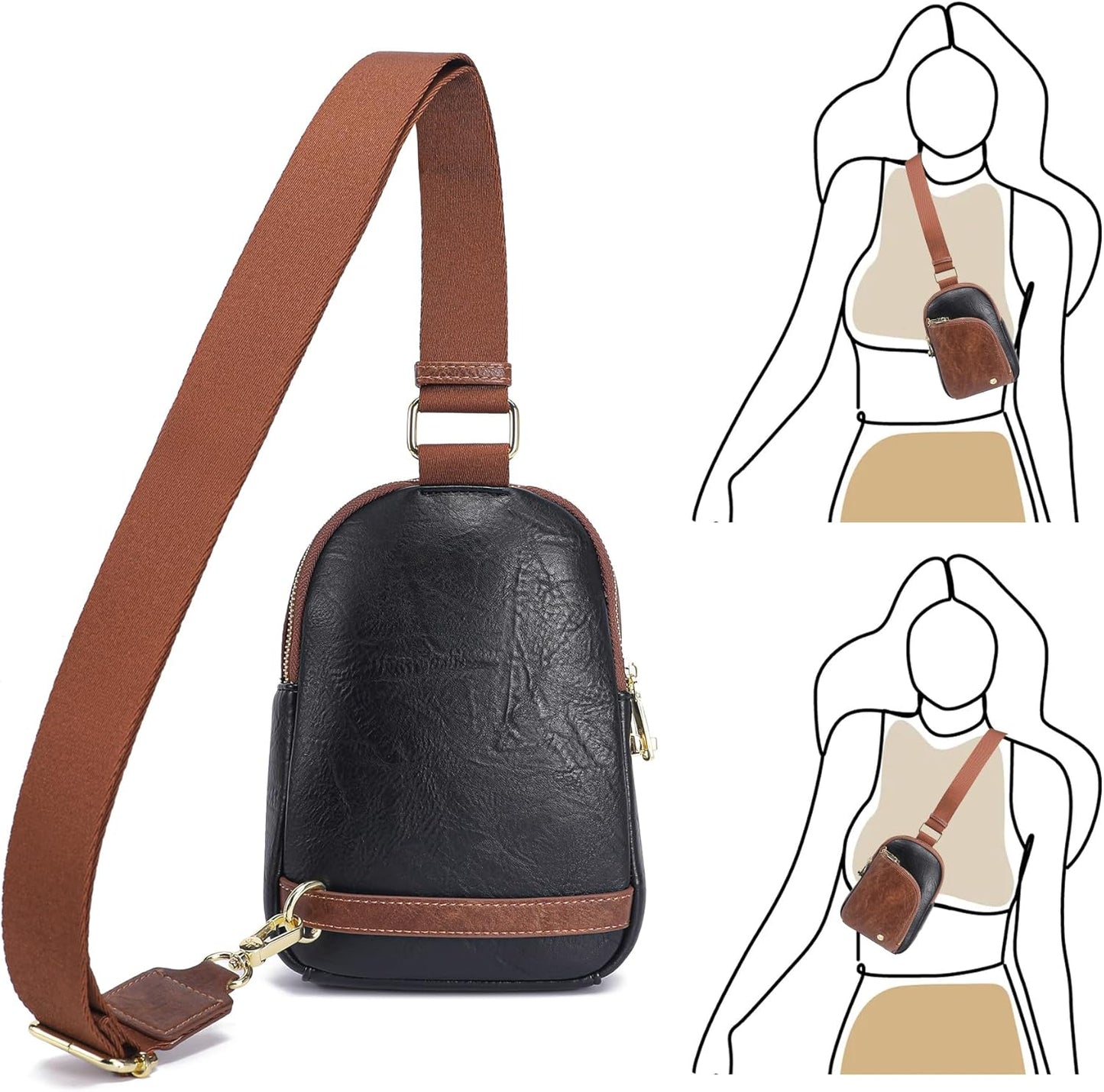 INICAT RFID Blocking Sling Bag Anti Theft Crossbody Bags for Women Travel Fanny Pack Cross Body for Woman Chest Bag