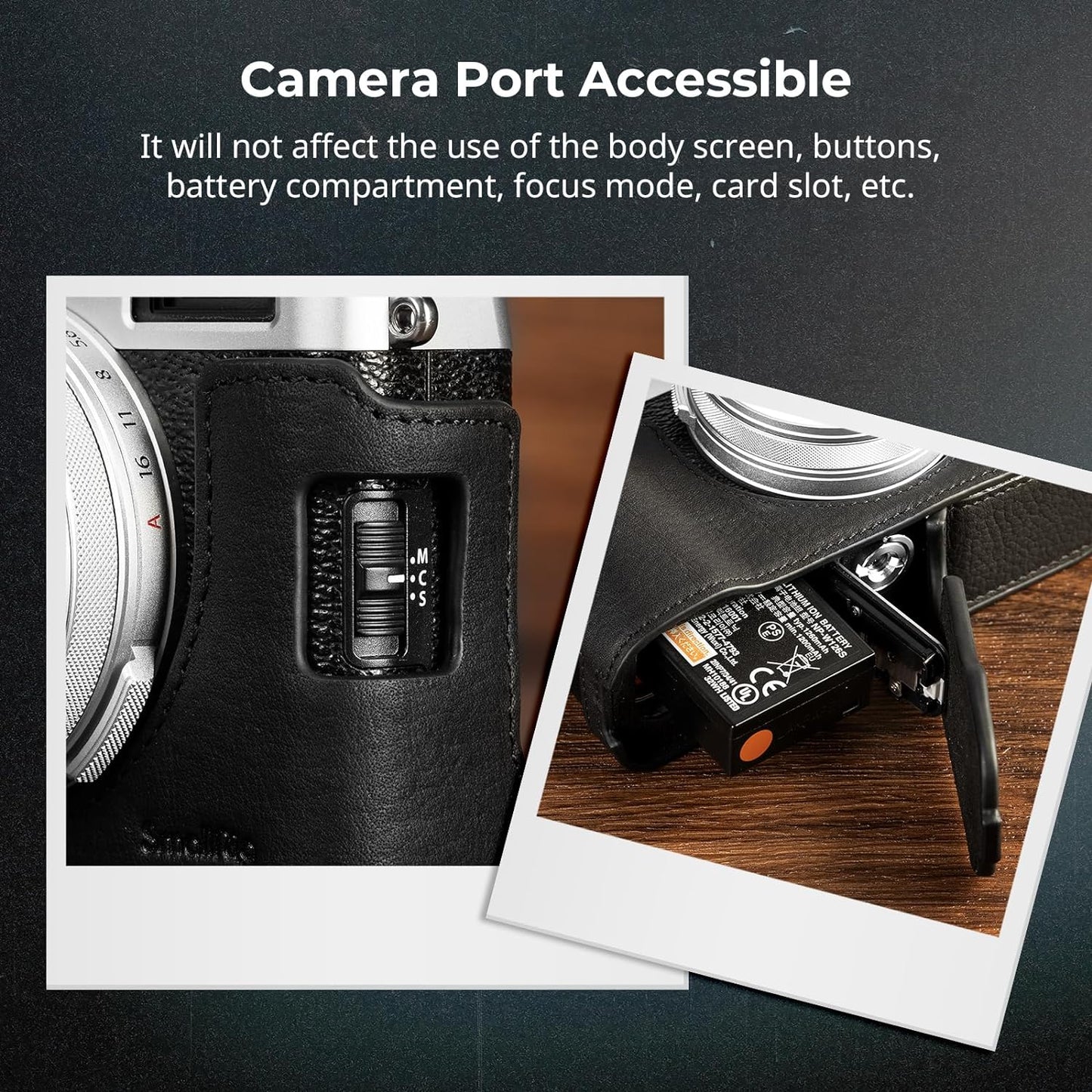 SmallRig X100VI Half Leather Case Kit with Shoulder Strap, Retro Style Leather Camera Half Case with Aluminum Alloy Frame for FUJIFILM X100VI (Black) - 4700