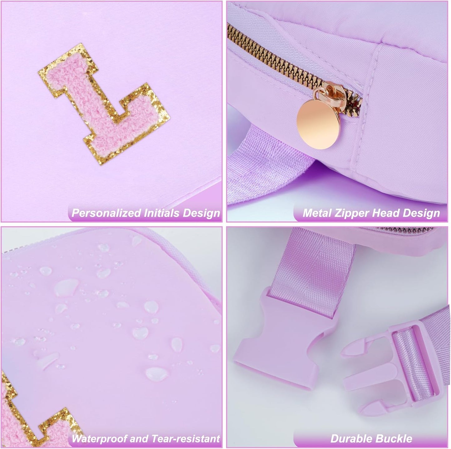Birthday Gifts for 6 7 8 9 10 11 12 13 Year Old Girls,Fanny Pack Belt Bag Crossbody Bags for Women Girls Kids,Fashion Waist Packs Cute Teen Trendy Stuff Travel Essentials | Lavender,L