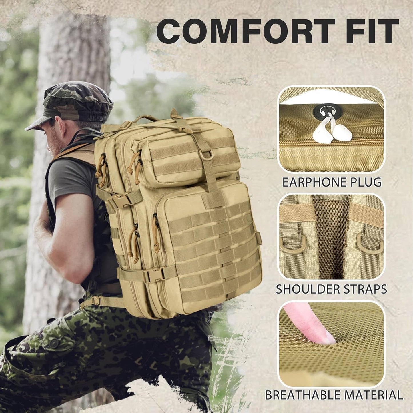 Himal Military Tactical Backpack - Large Army 3 Day Assault Pack Molle Bag Rucksack,40L