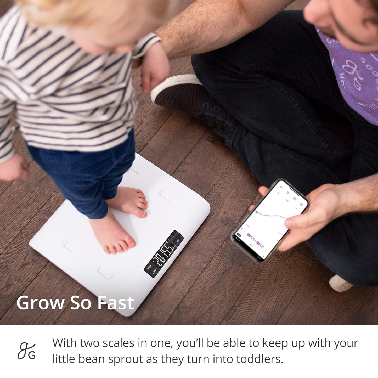 Greater Goods Smart Connected Baby Scale for Infants, Toddlers, and Pets – Digital Bluetooth Baby Weighing Scale with High Accuracy and Easy-to-Read Display