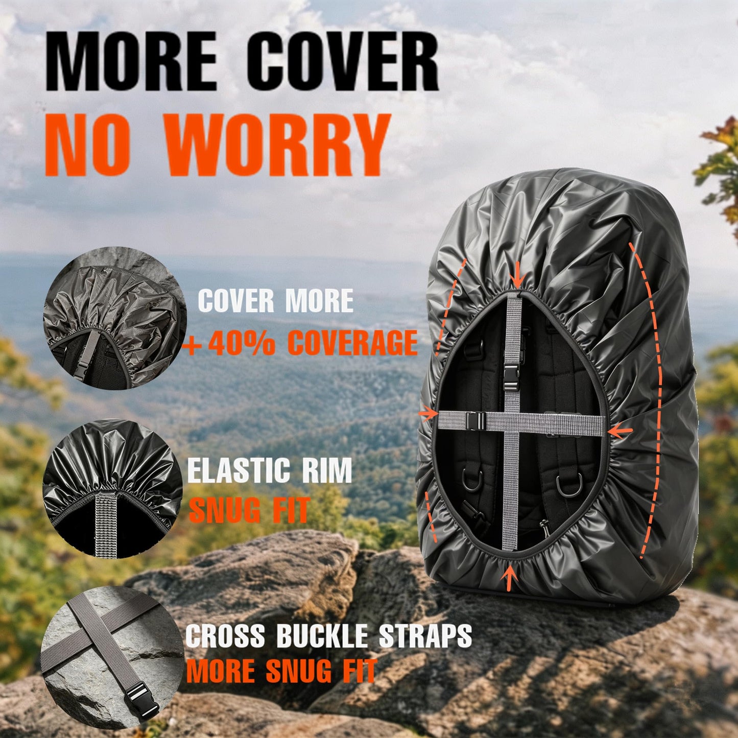 Joy Walker Backpack Rain Cover (black, Small (for 15-25L backpack))